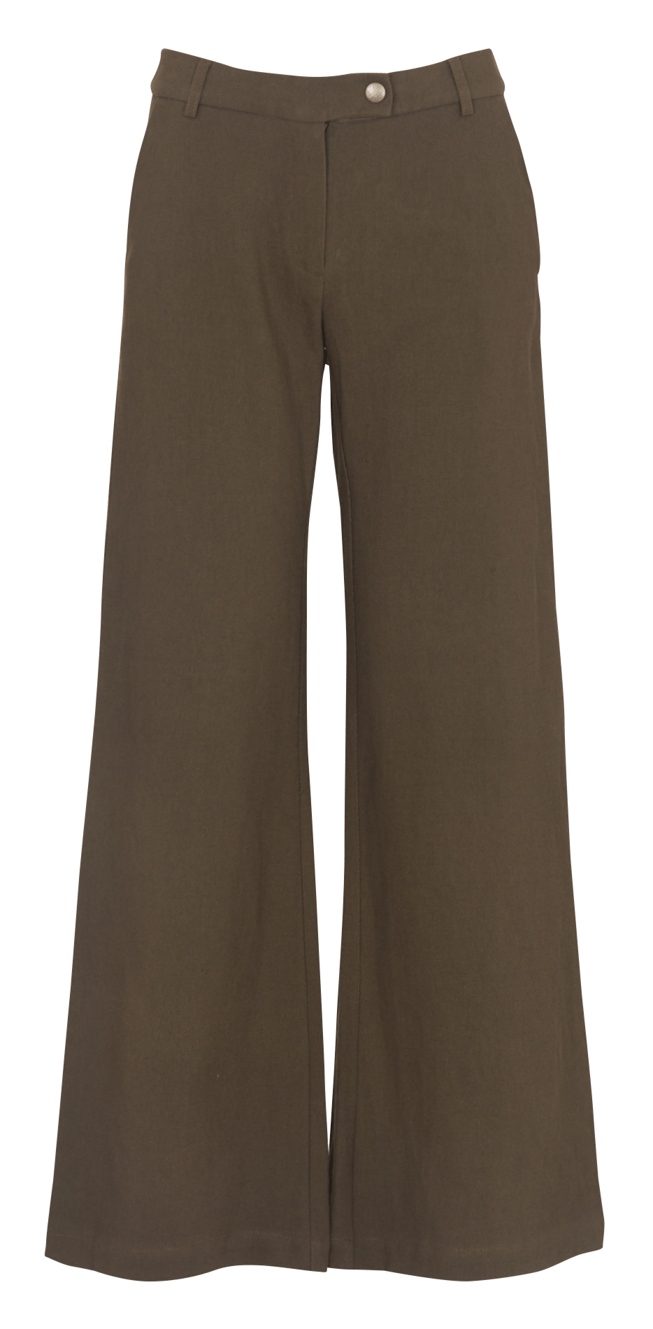 Wide-leg trousers in mixed cotton. COTELAC Green