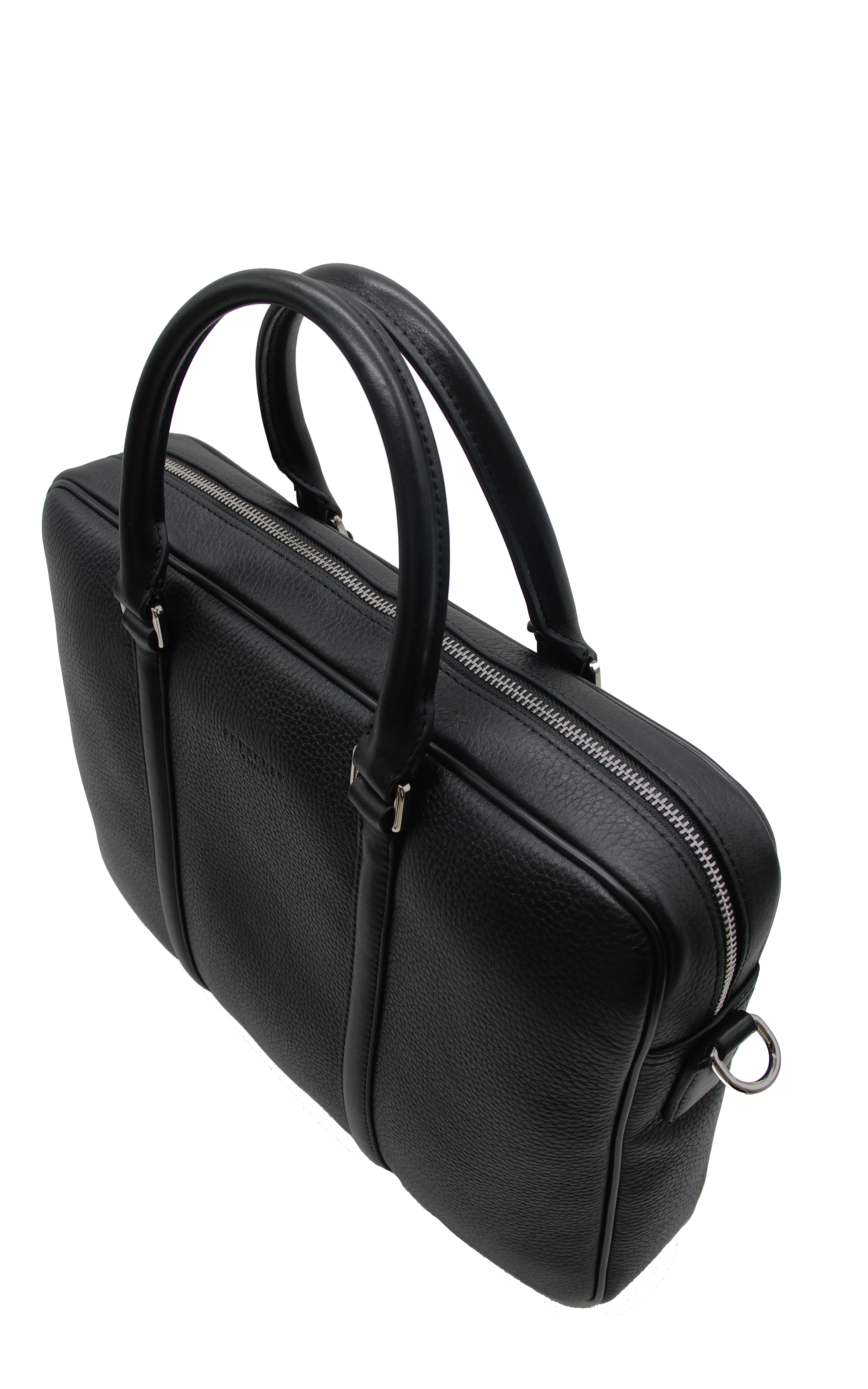 Cowhide leather document holder POURCHET Black