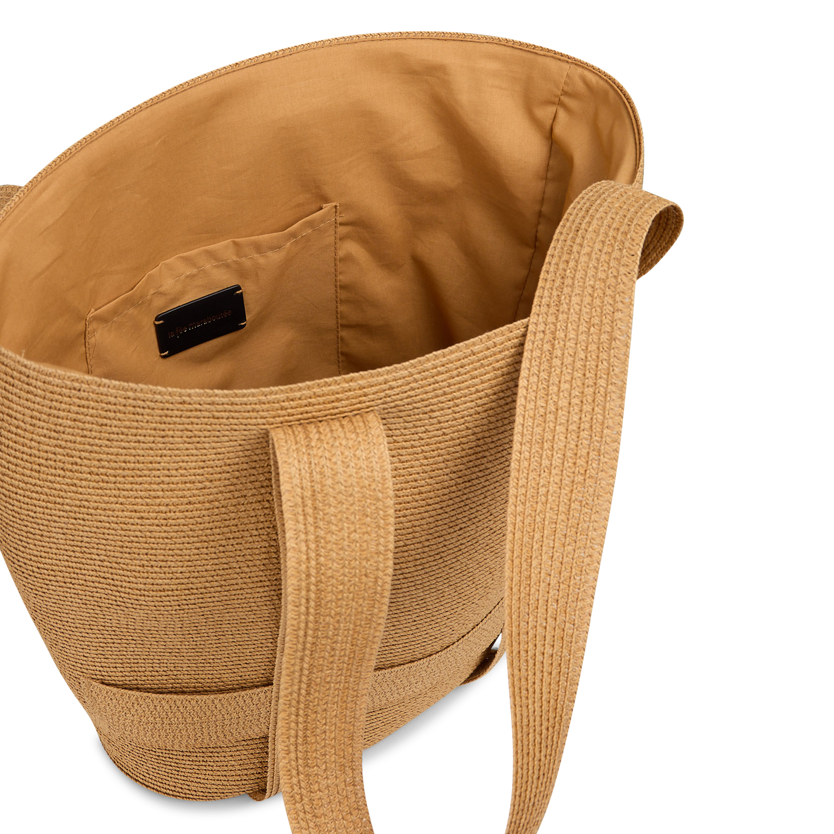 Sac cabas en paille LA FEE MARABOUTEE Beige