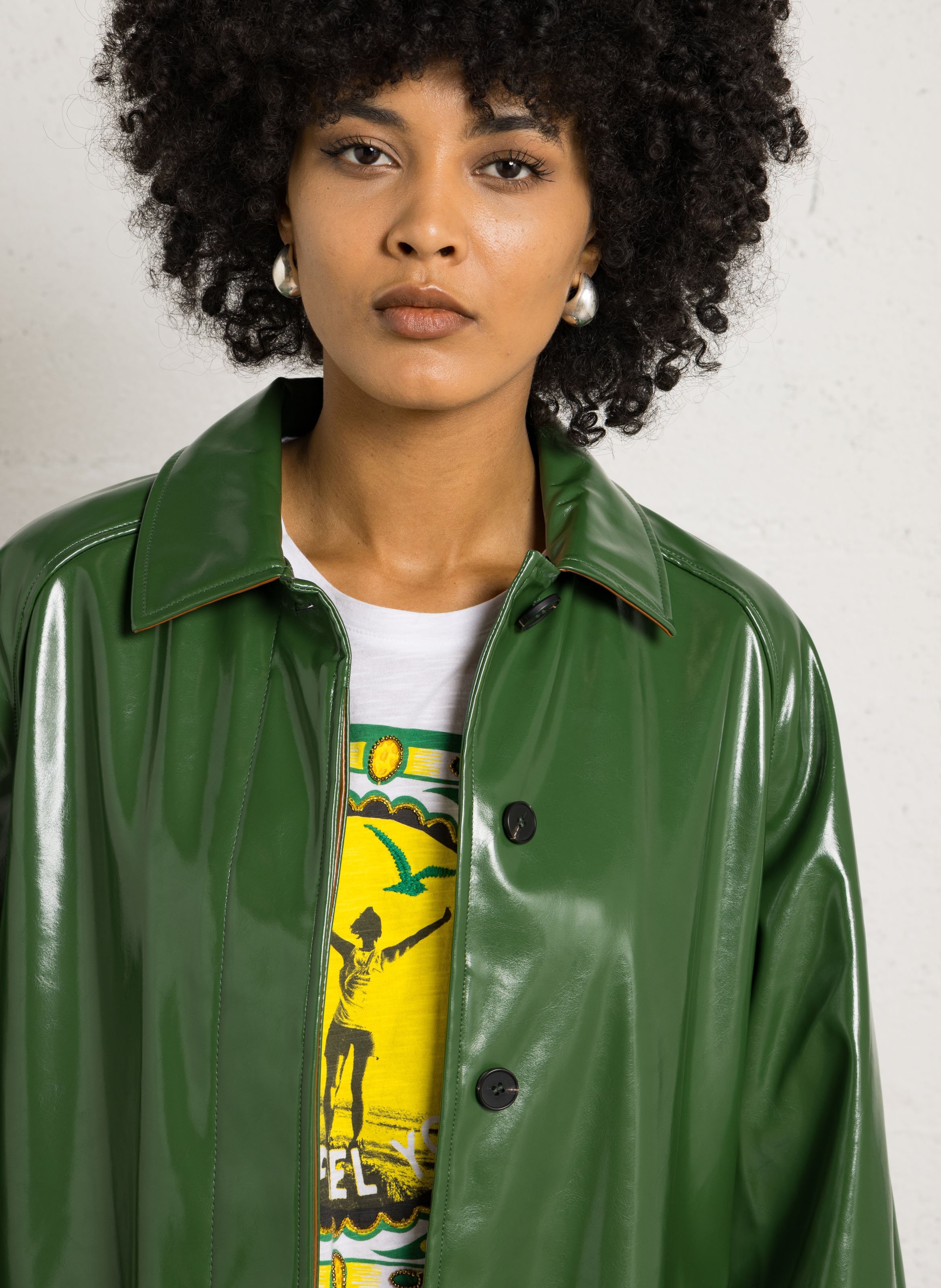 Manteau droit col classique LEON & HARPER Vert