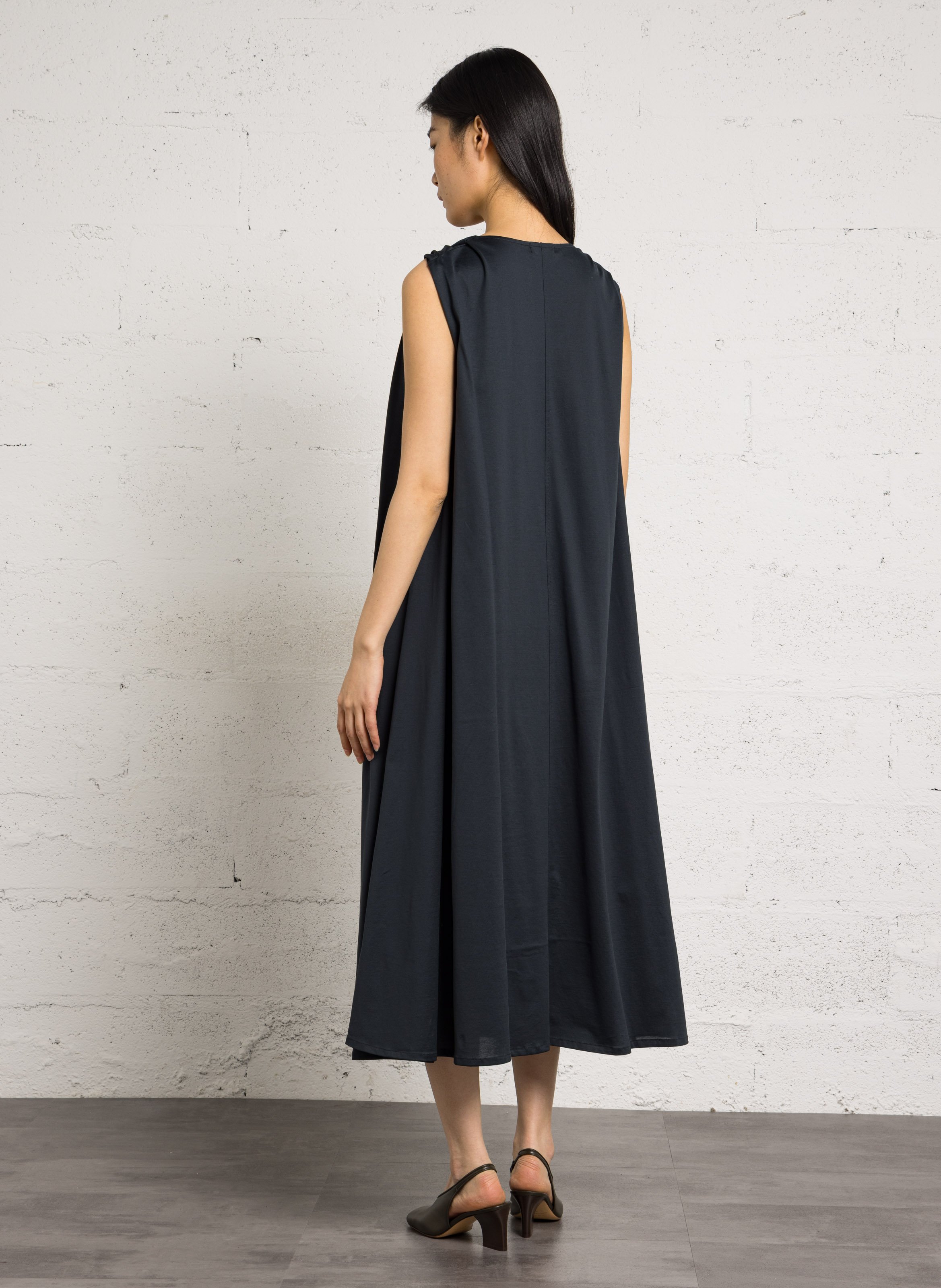 Robe longue col rond en coton bio SOEUR Bleu