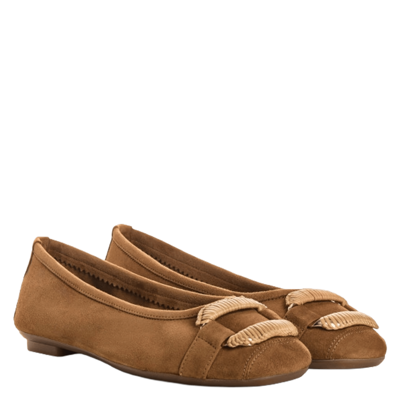 Ballerines en cuir velours REQINS Marron