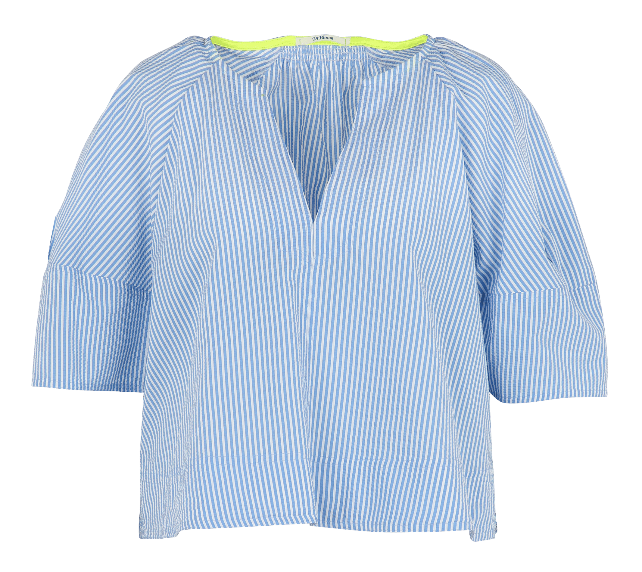 Top col v ample à motifs  DR BLOOM Bleu