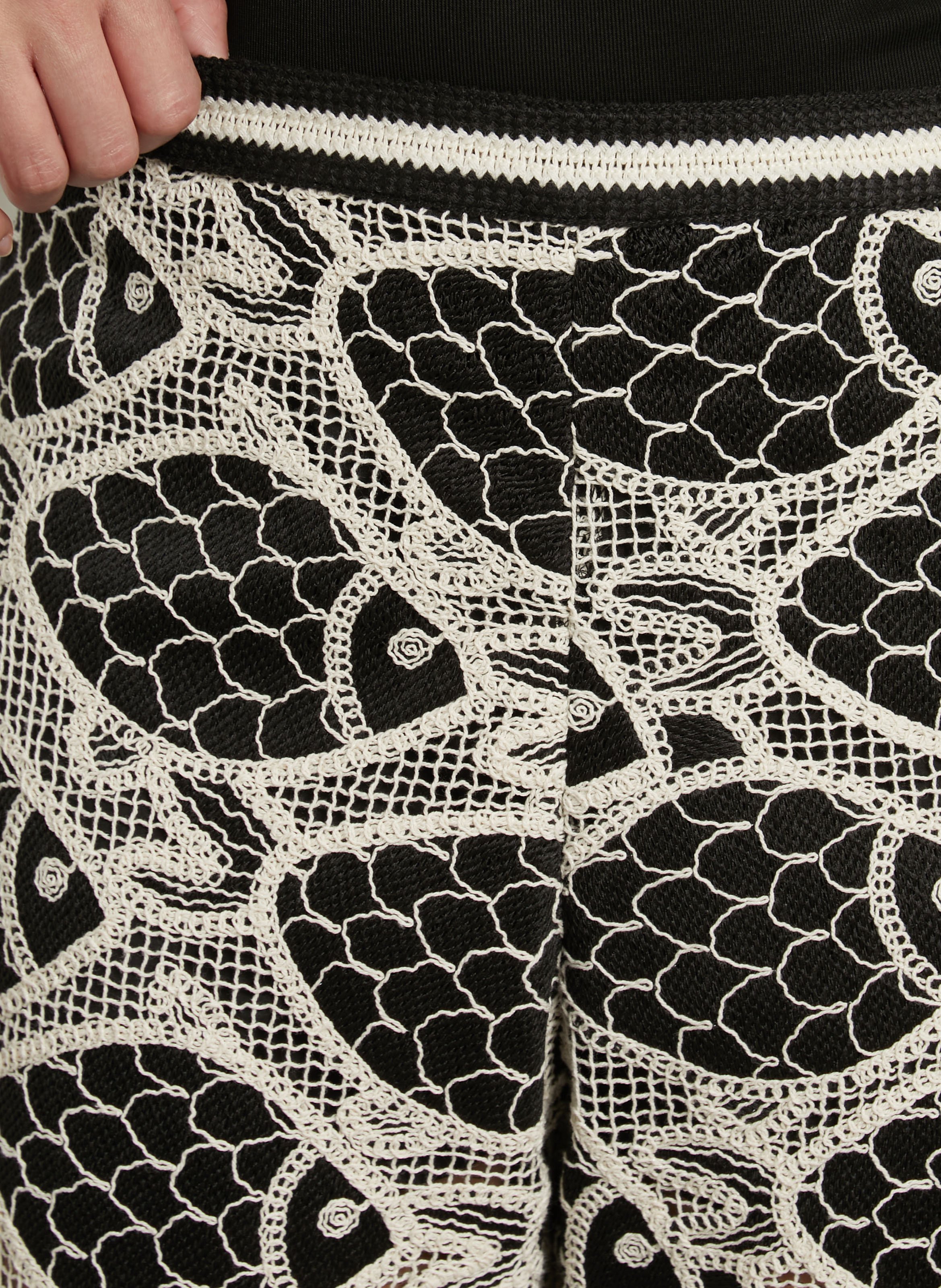 Wijde broek met kant FABIENNE CHAPOT Zwart