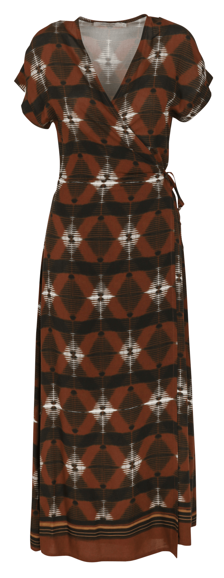 Robe longue évasée col V LA FEE MARABOUTEE Marron