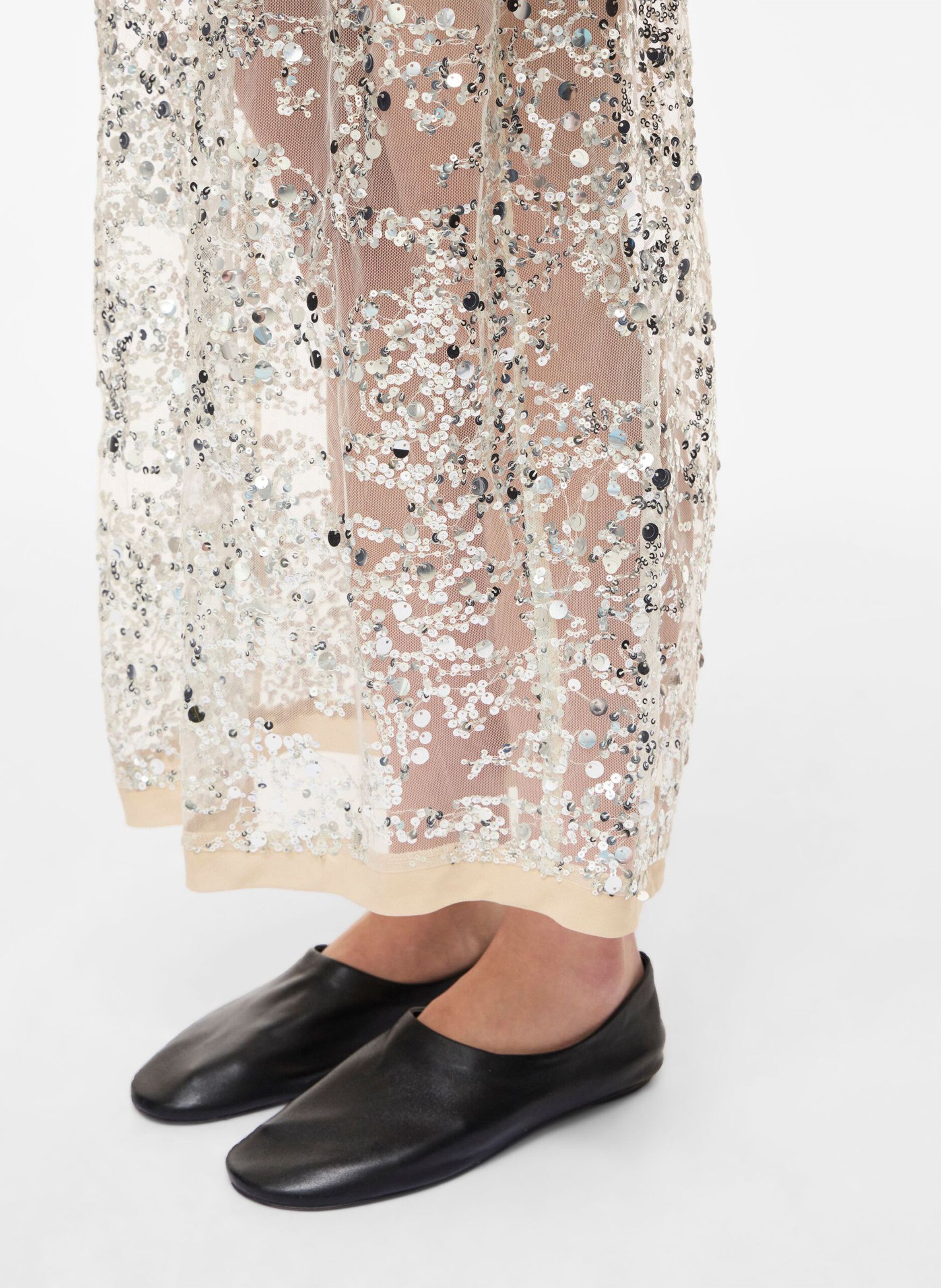 Jupe longue à sequins ROUGE EDIT Gris