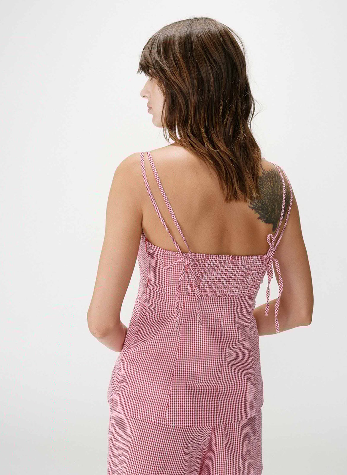 Débardeur encolure carré en coton GRACE ET MILA Rouge