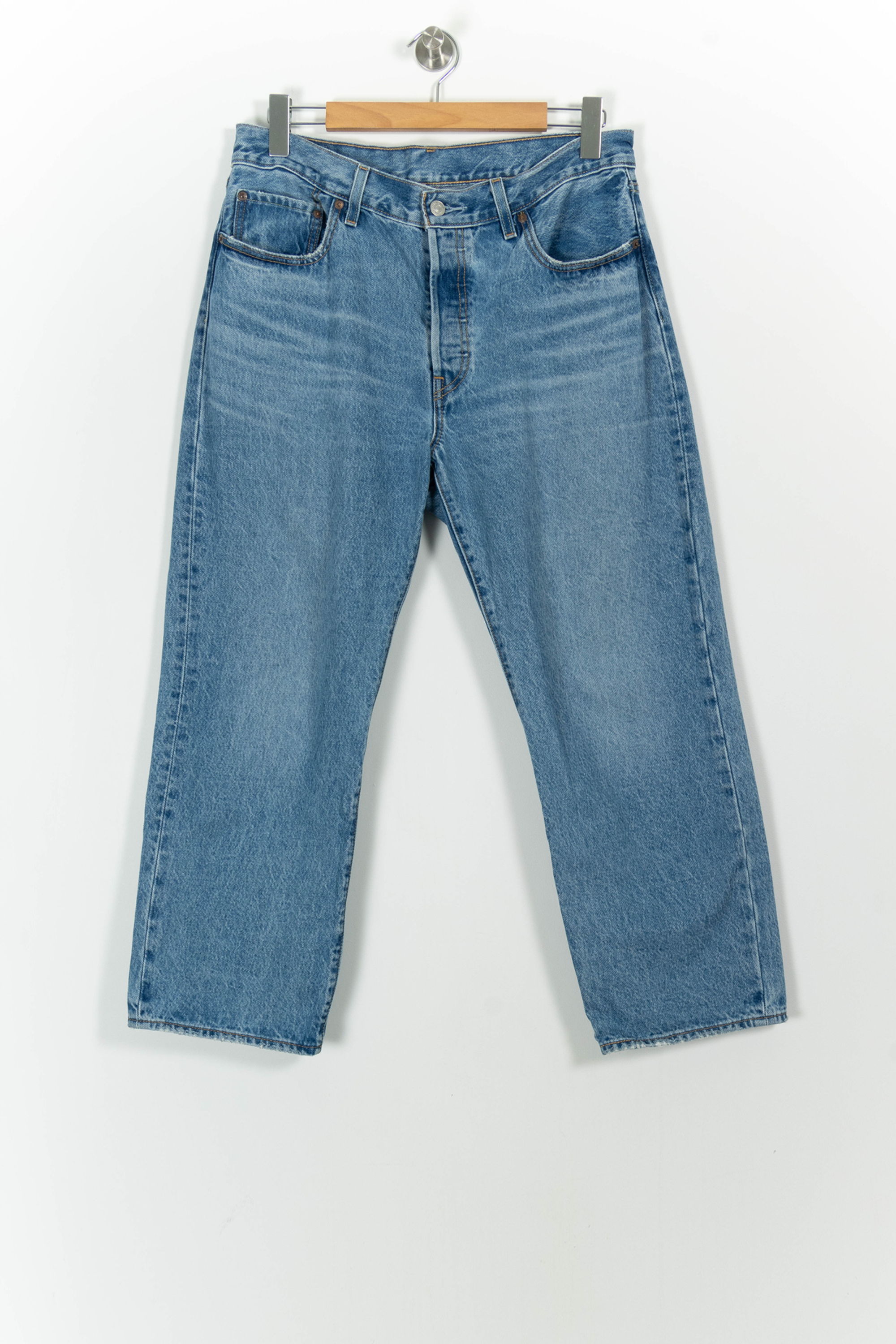 Cropped slim jeans with studs LEVI'S - Seconde main Blue