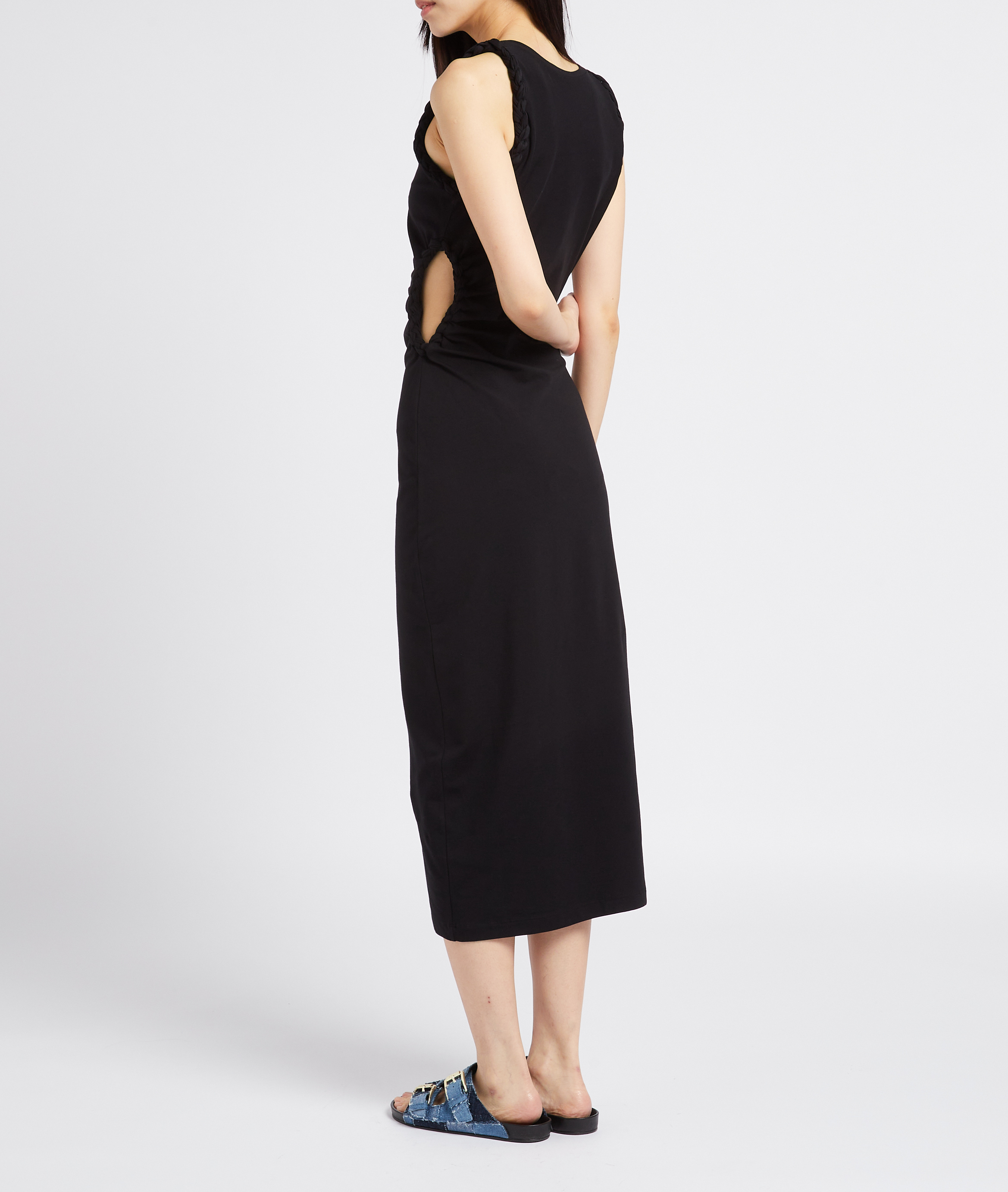 Long cotton-blend braided dress IRO Black
