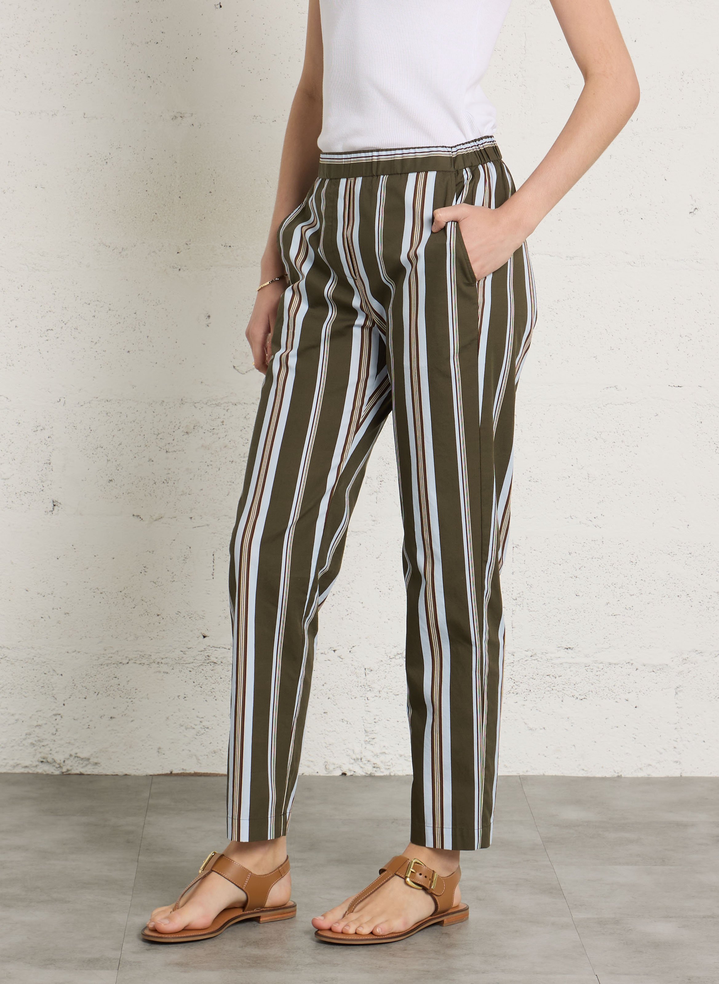 Pantalon carotte en coton DIEGA Multicolore