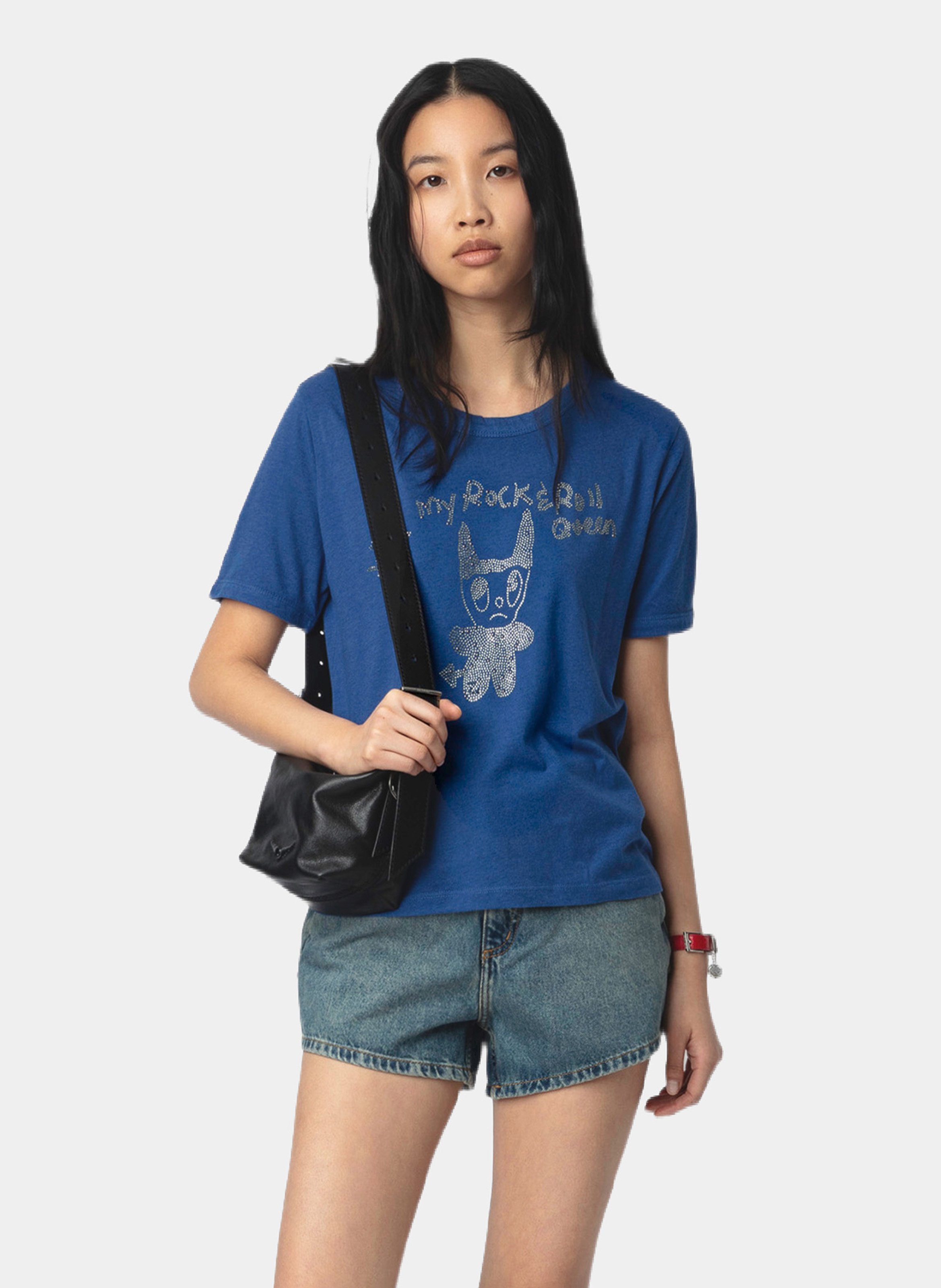 Straight T-shirt with rhinestones ZADIG&VOLTAIRE Blue