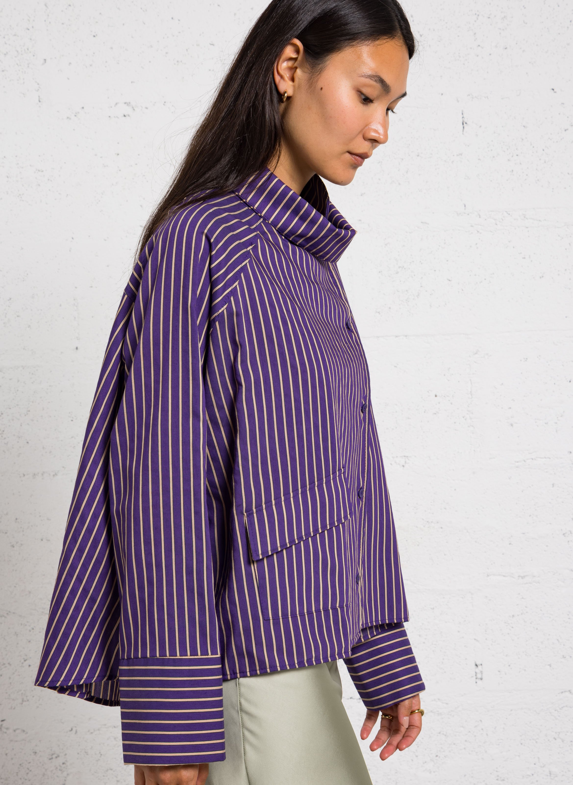 Chemise asymétrique col montant IMPERIAL Violet