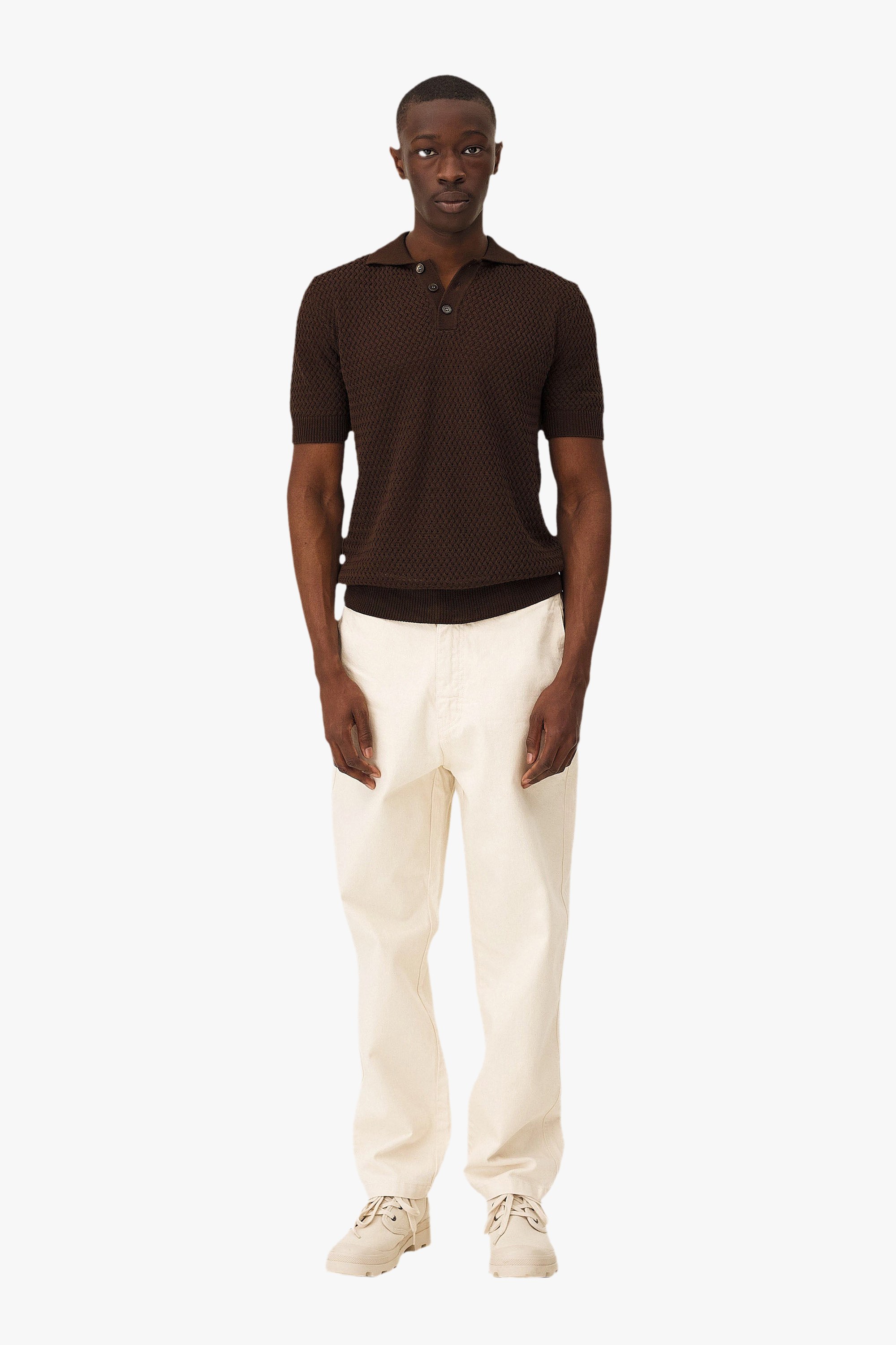 Short-sleeve Haring polo Noyoco Brown