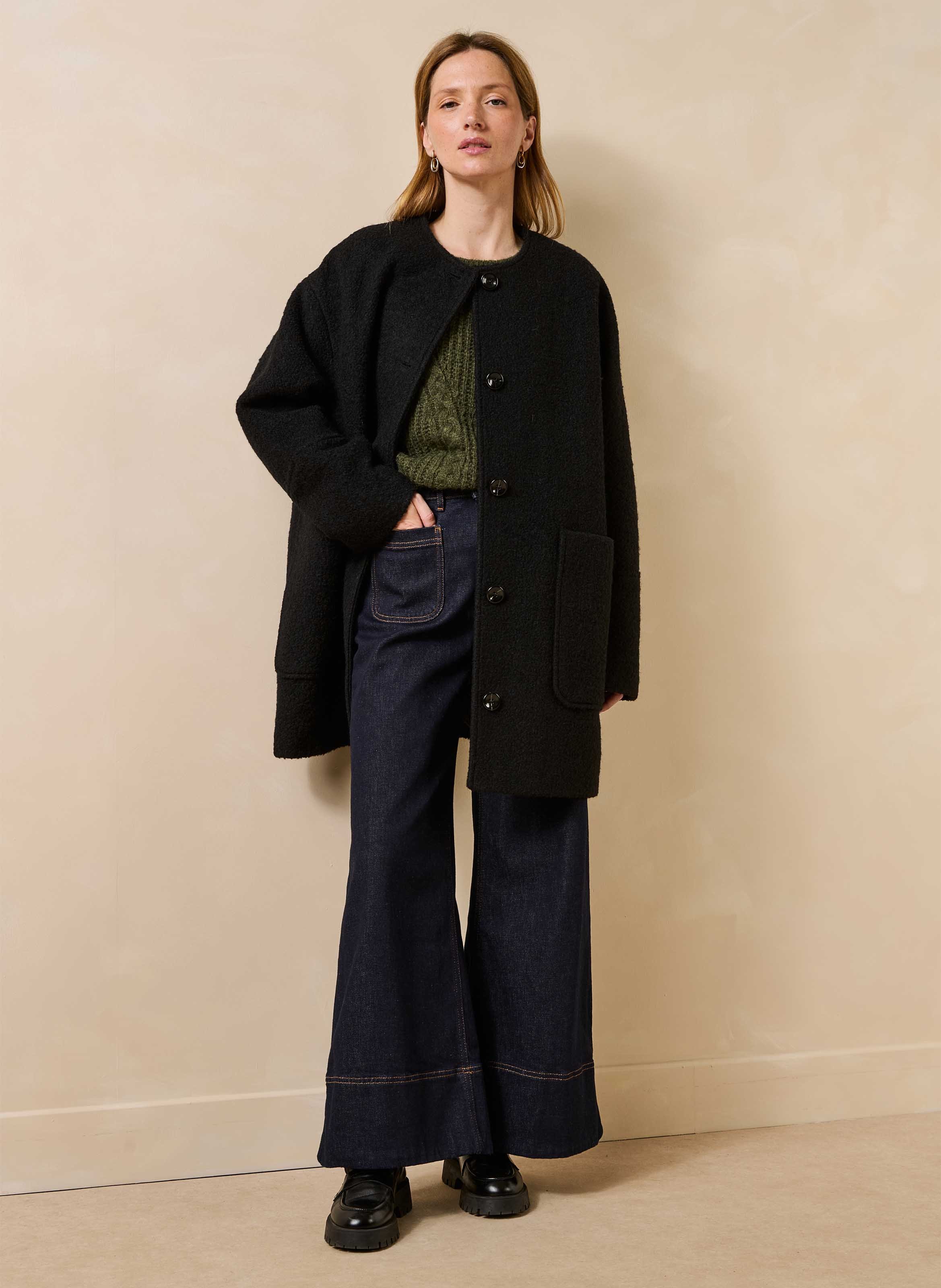 Oversized coat in recycled wool blend LA FEE MARABOUTEE