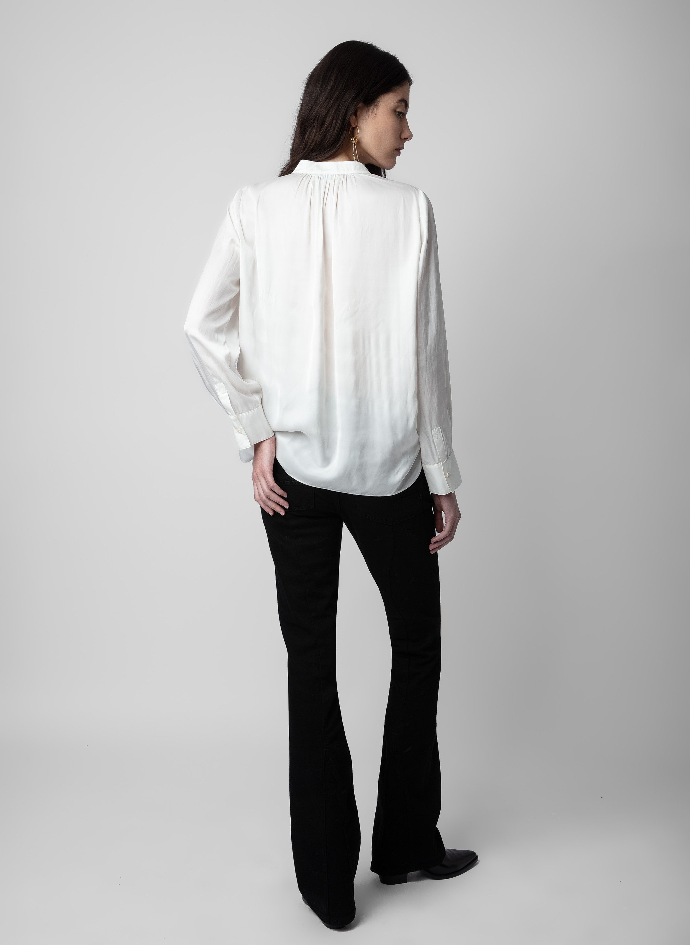 Fluid satin V-neck top ZADIG&VOLTAIRE Beige