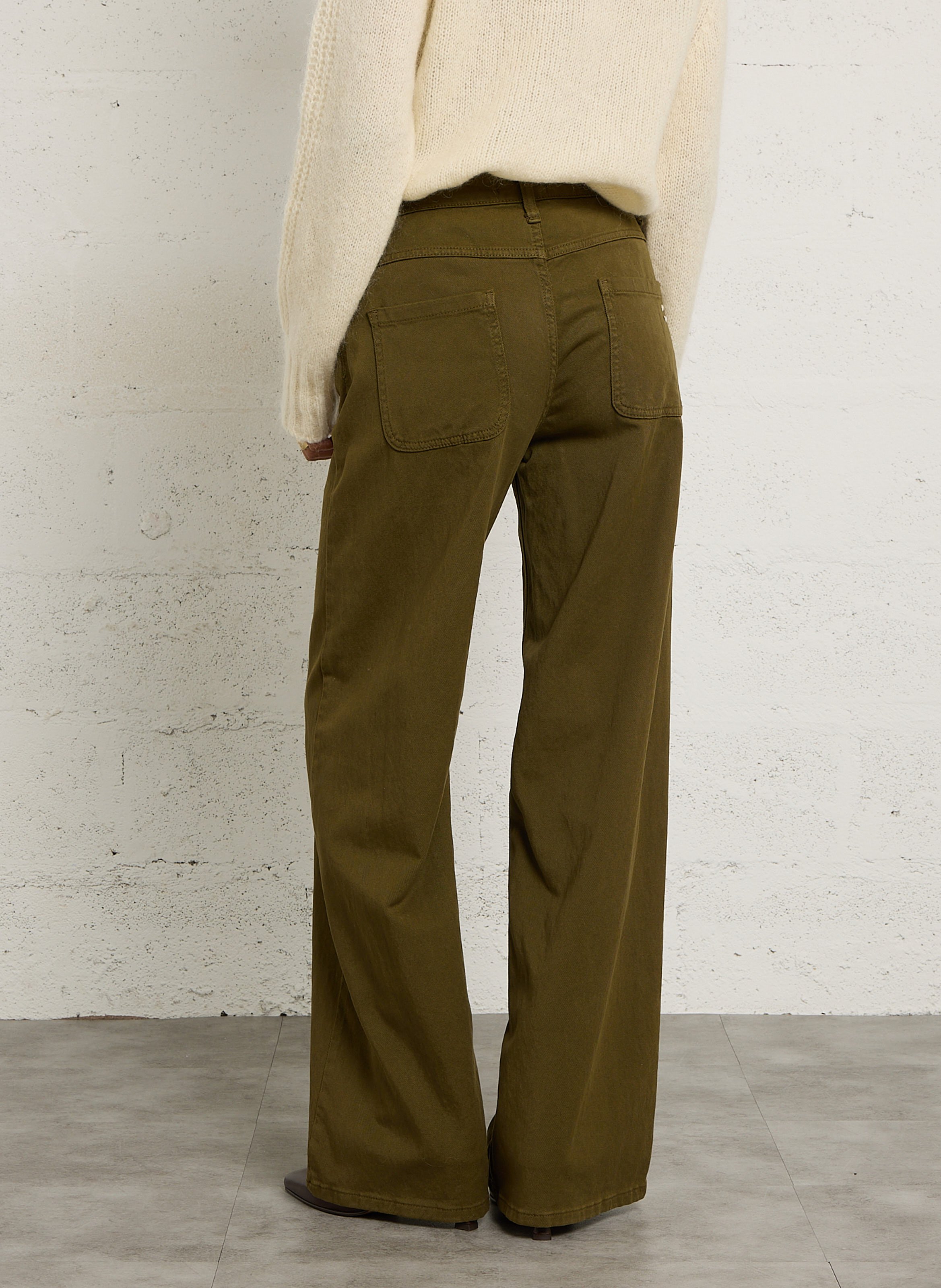 Flared Jeans mit hohem Bund PLEASE Khaki
