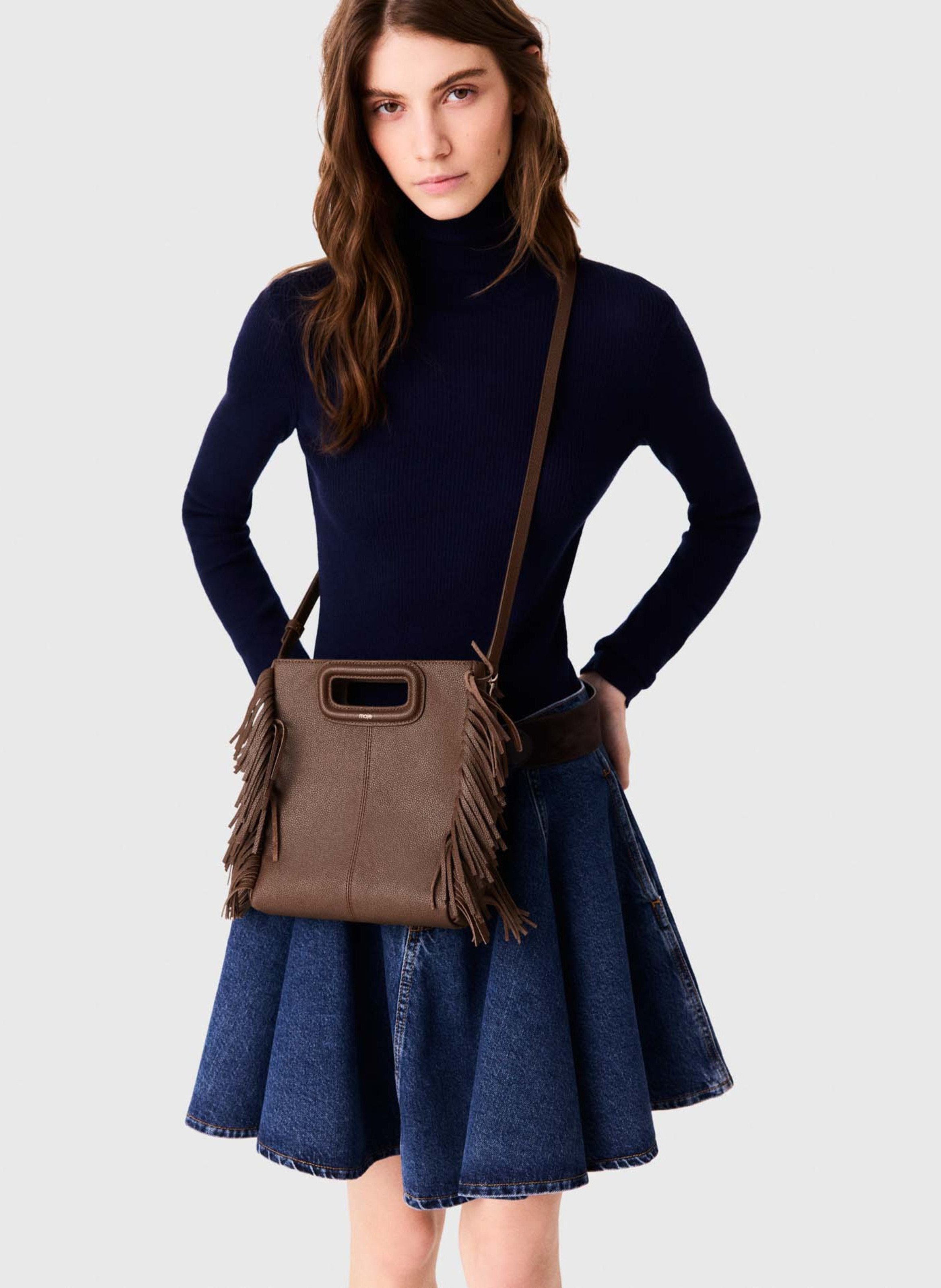 Leren clutch MAJE Bruin
