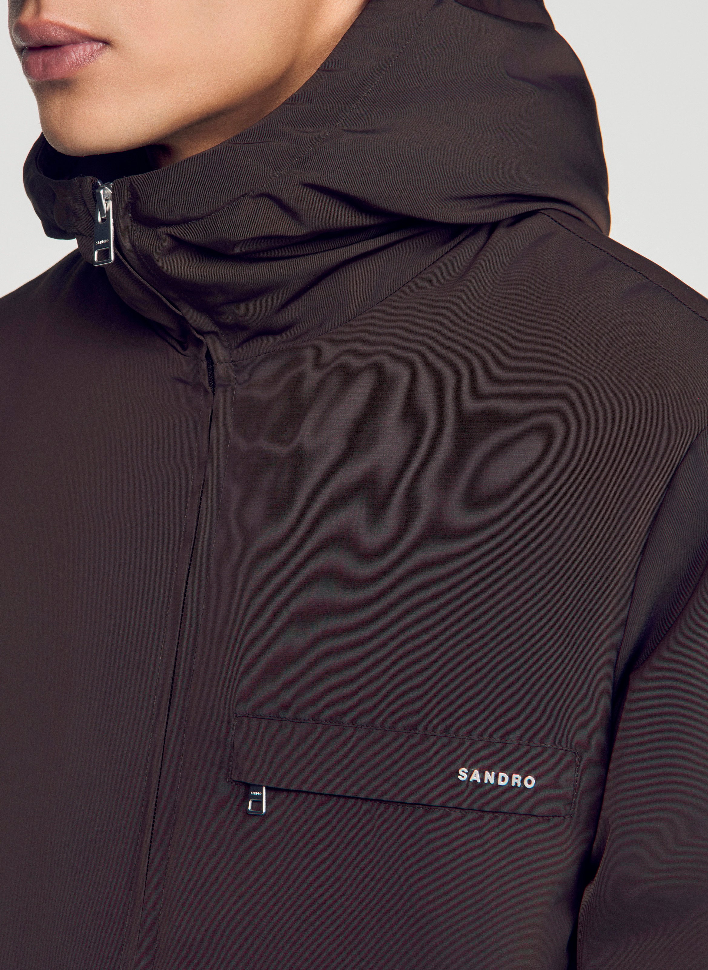Sweat ajusté col montant | Marron SANDRO Homme