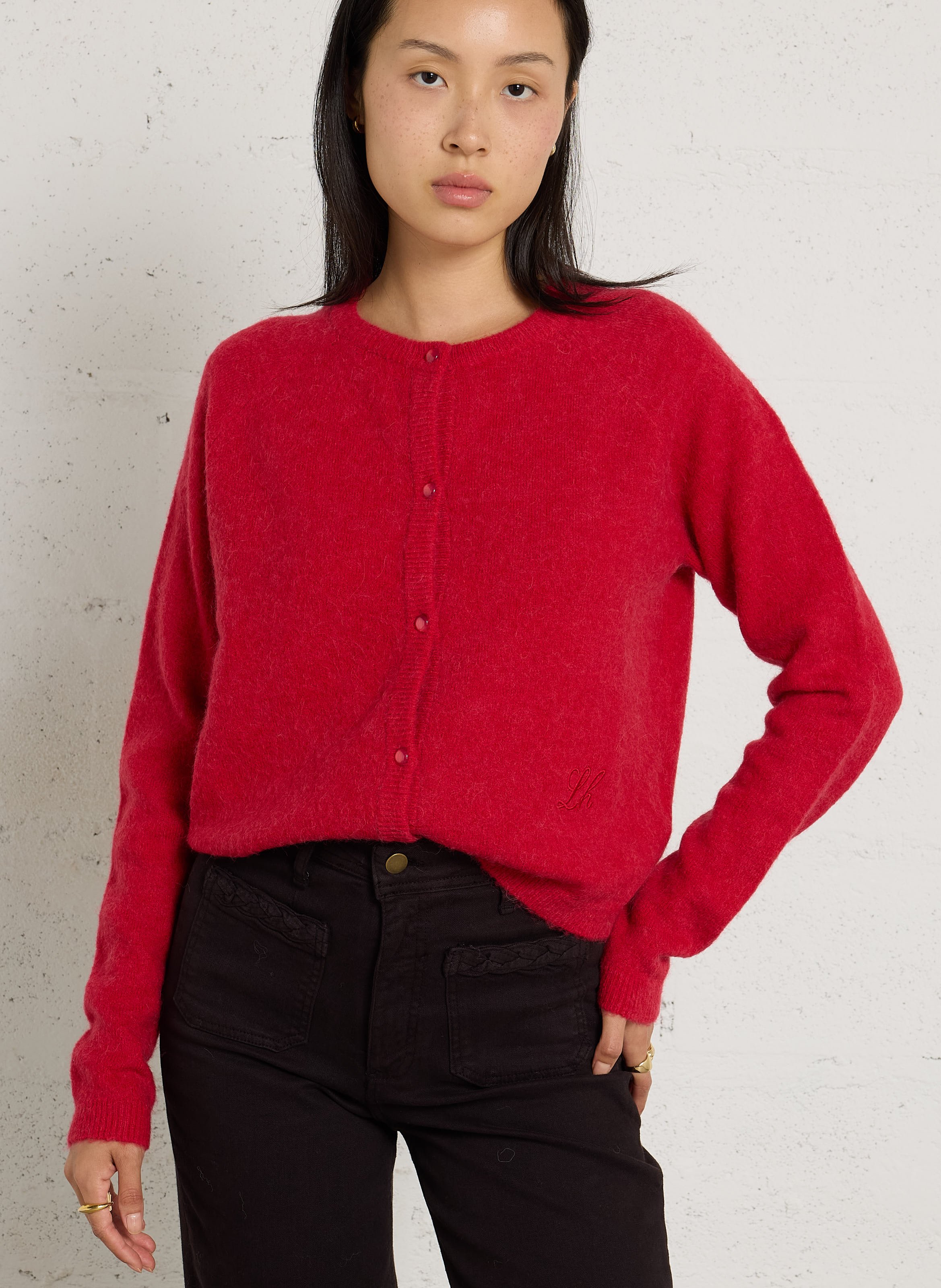 Korte knoopsluiting vest met lange mouwen LEON & HARPER