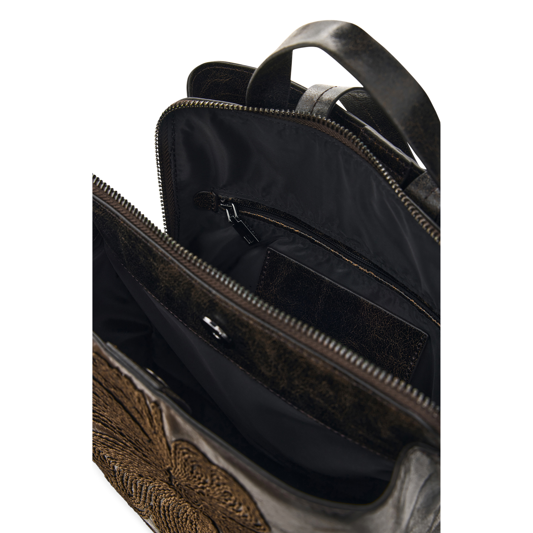 Sac à dos brodé DESIGUAL Marron
