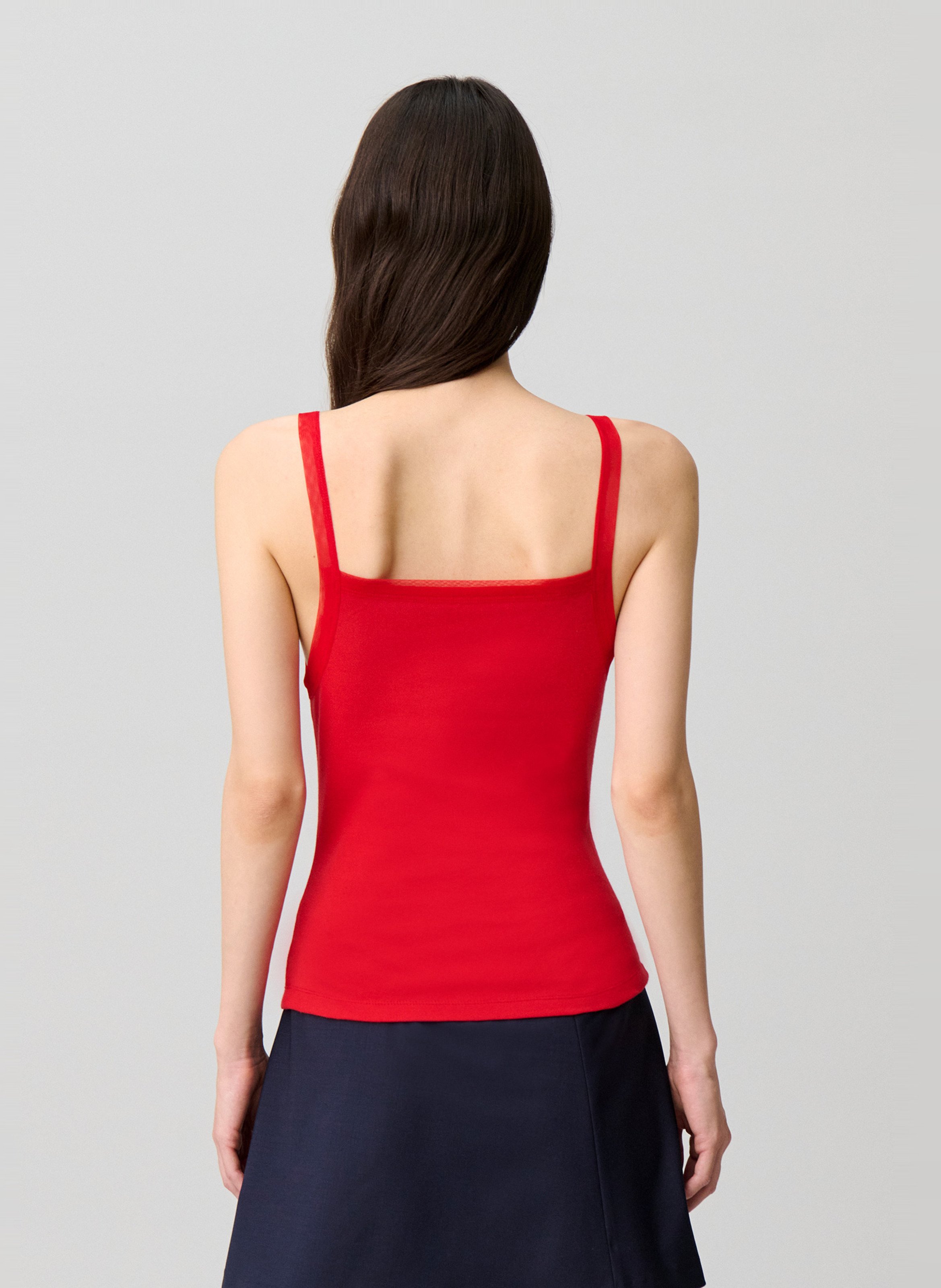 Débardeur moulant en coton CLAUDIE PIERLOT Rouge