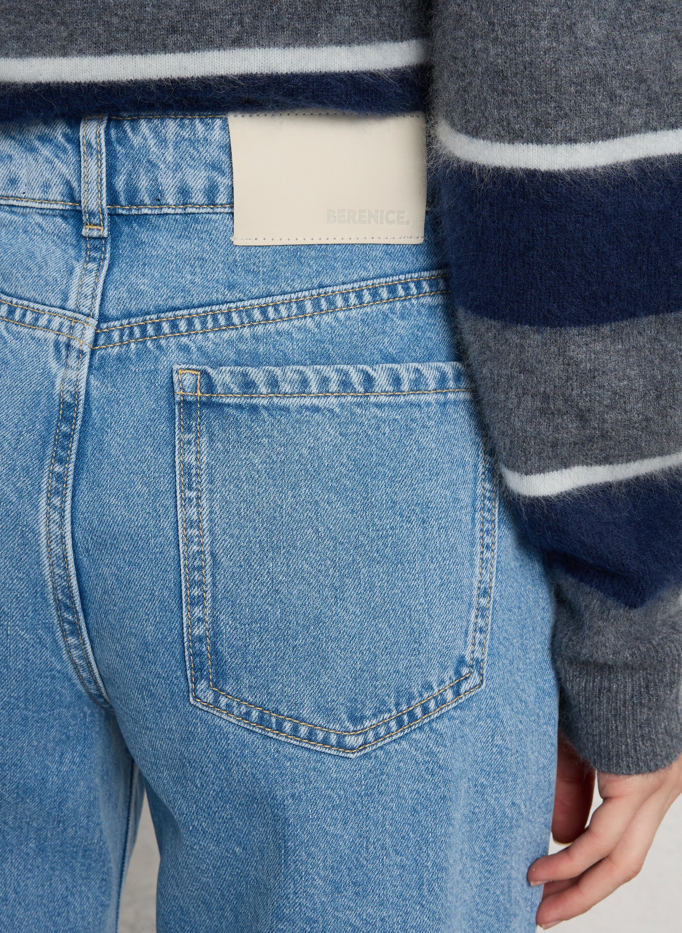 Wide-leg cotton jeans BERENICE Blue
