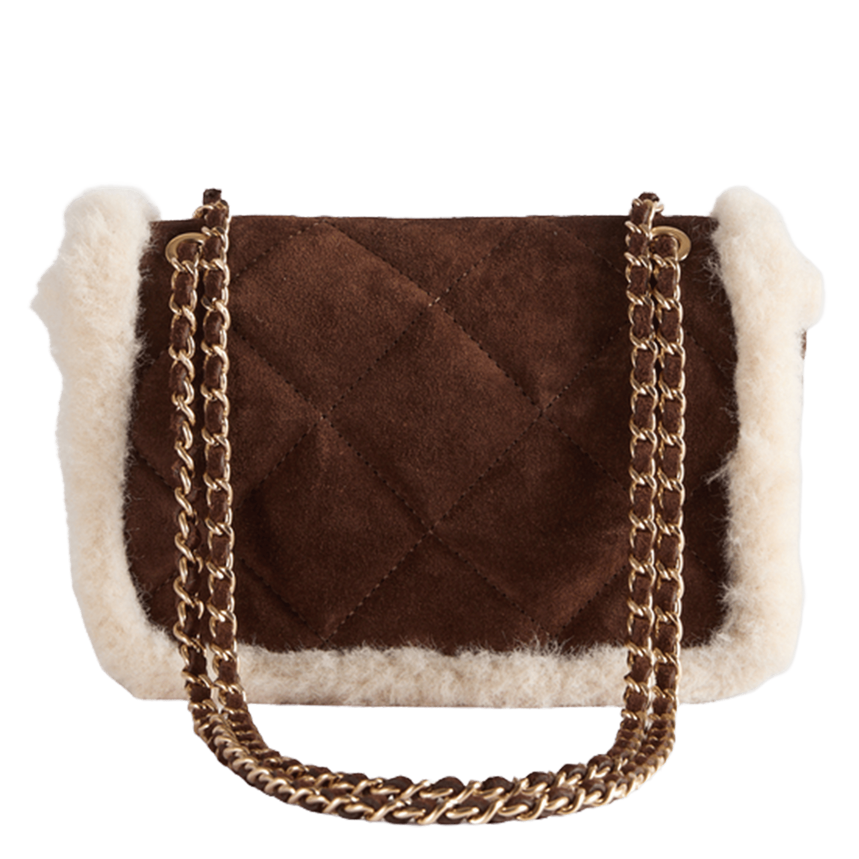 Leather flap shoulder bag VANESSA BRUNO Brown