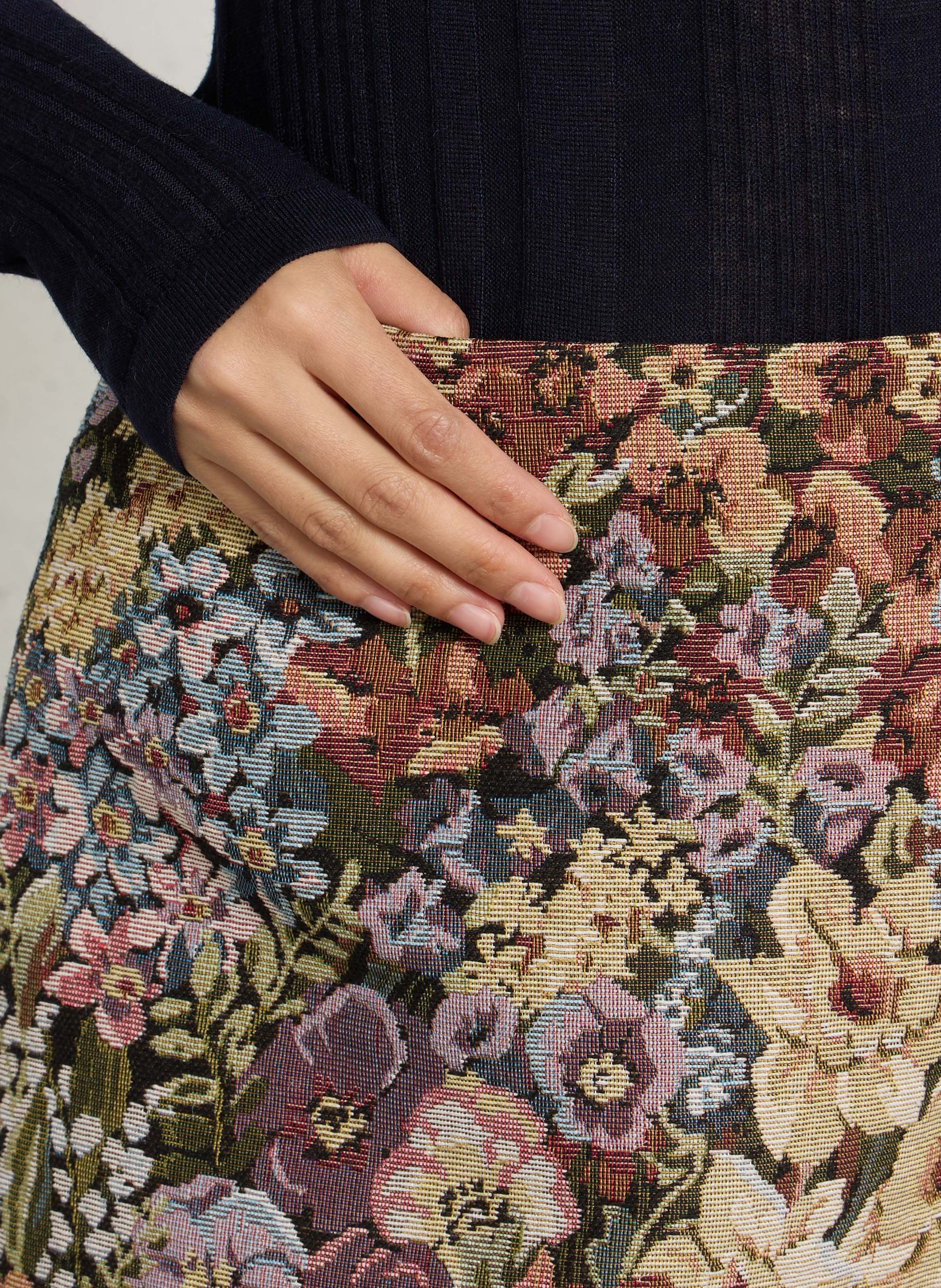 Short A-line skirt with floral pattern IKKS Purple