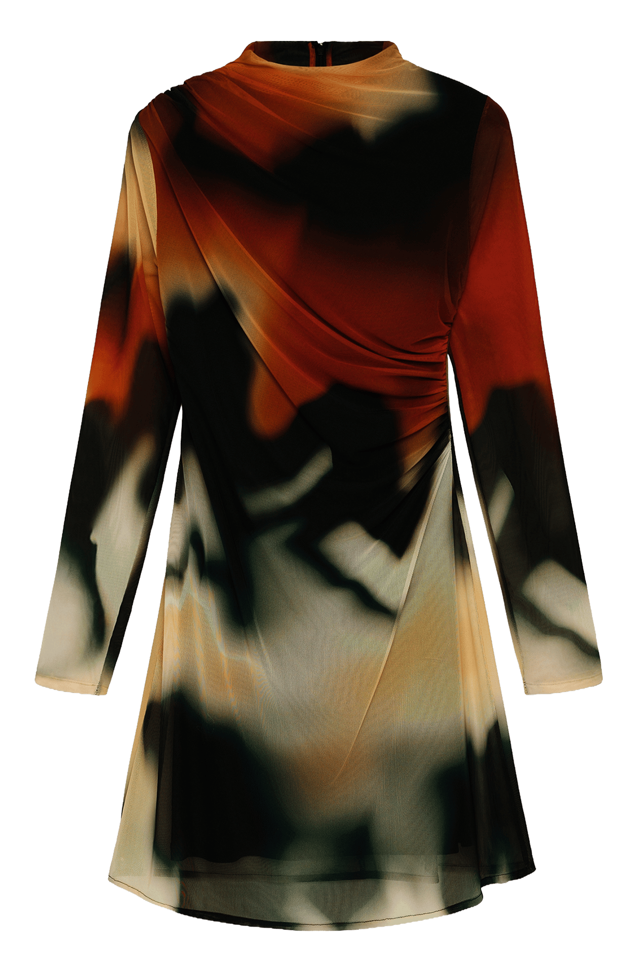 Robe courte manches longues imprimée DESIGUAL Noir