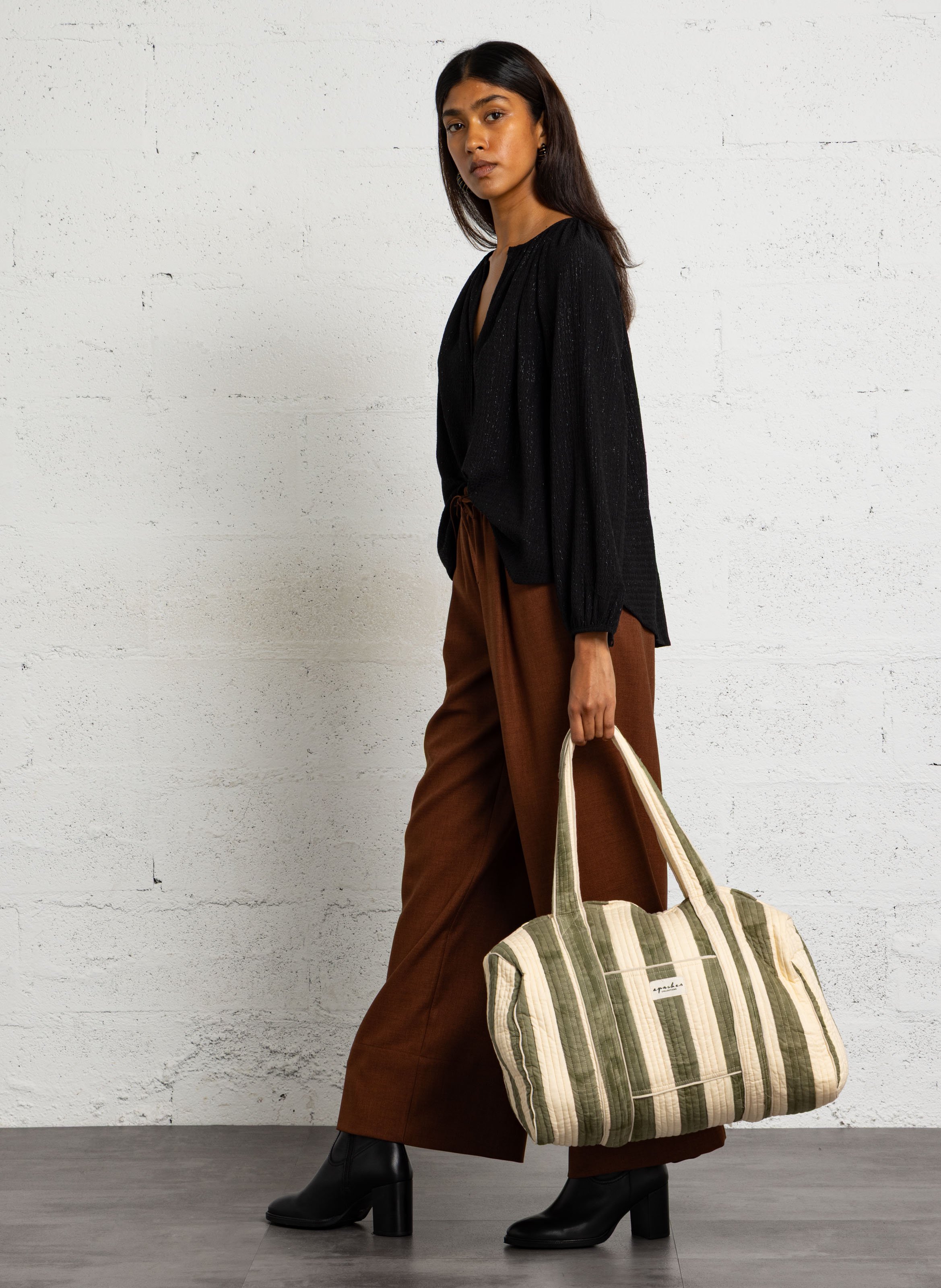 Cotton weekend bag APACHES COLLECTIONS Green