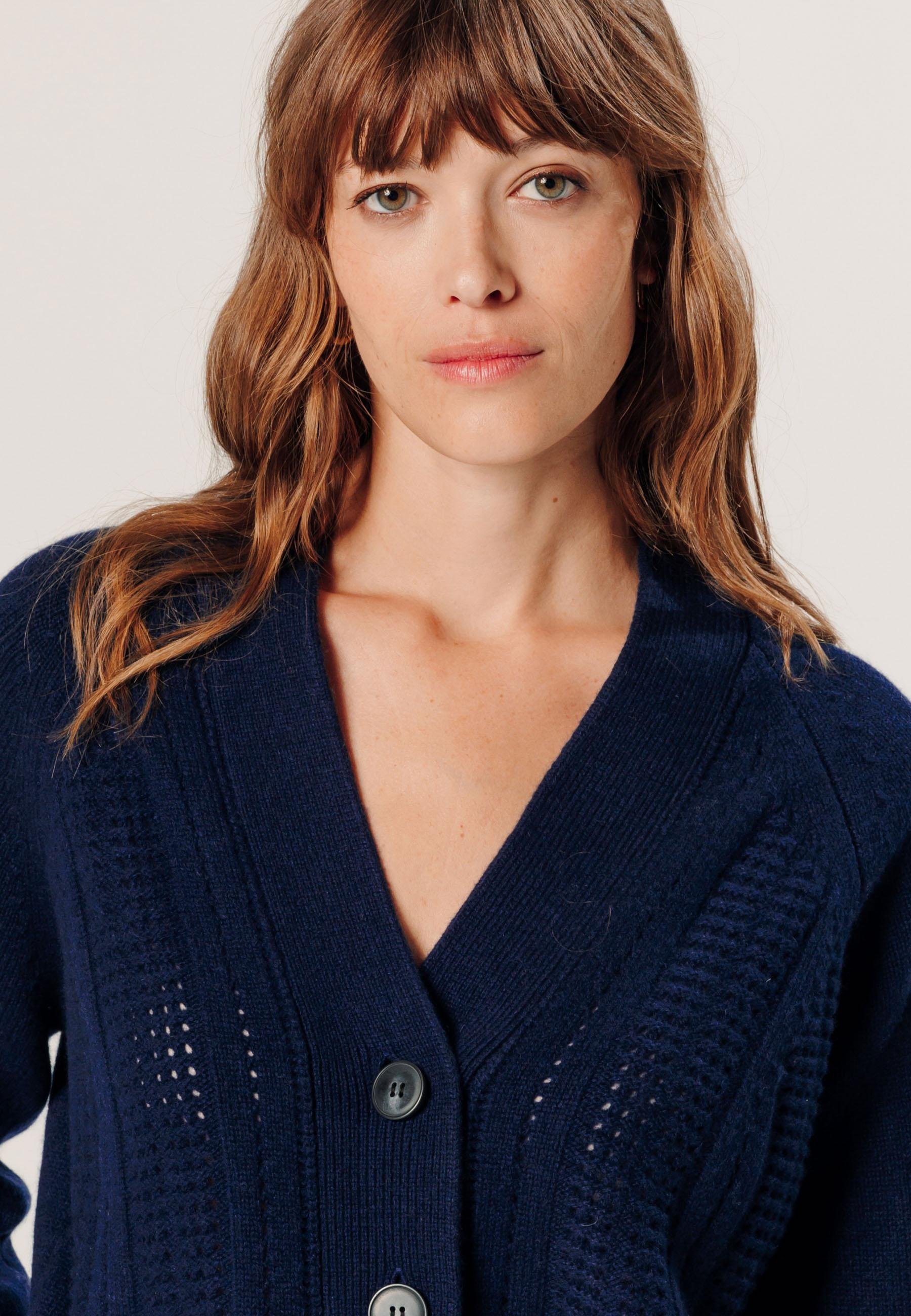 Cashmere openwork vest RODIER Blue