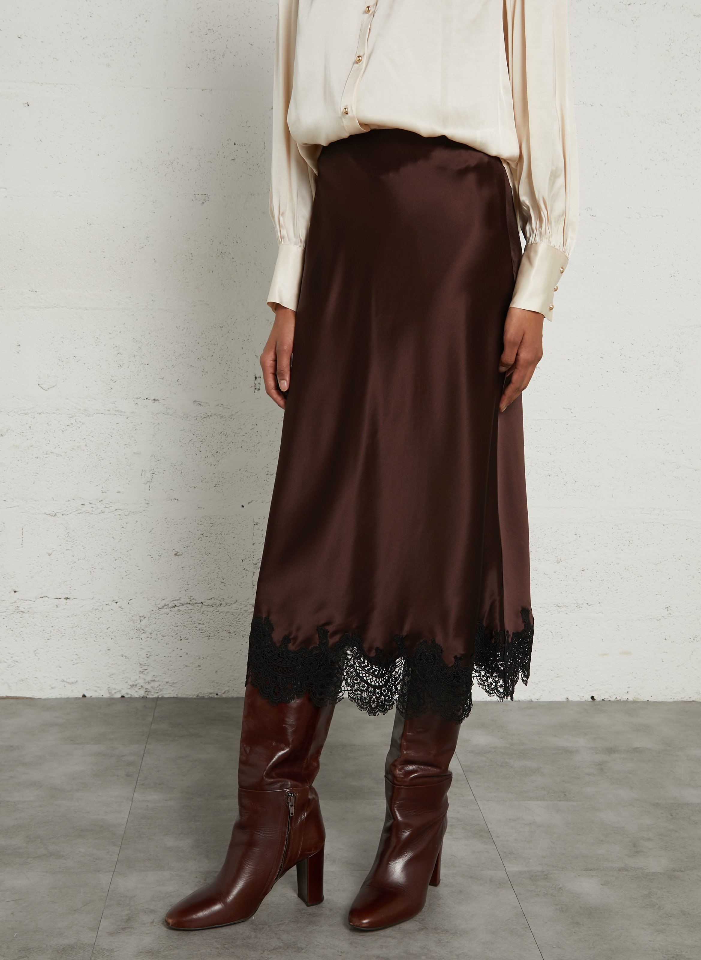 Long straight skirt MAISON 123 Purple