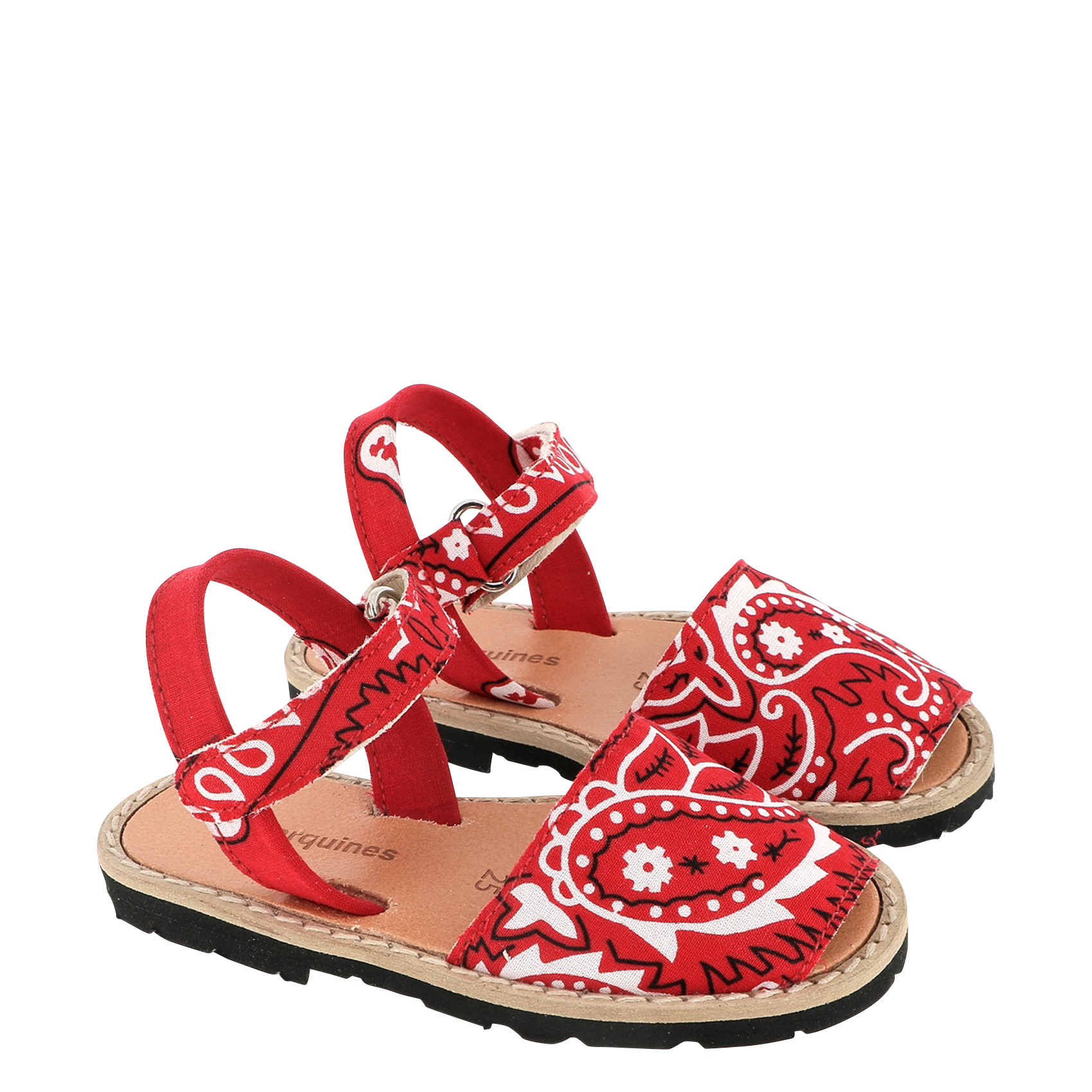 Flache Ledersandalen mit Print MINORQUINES Rot