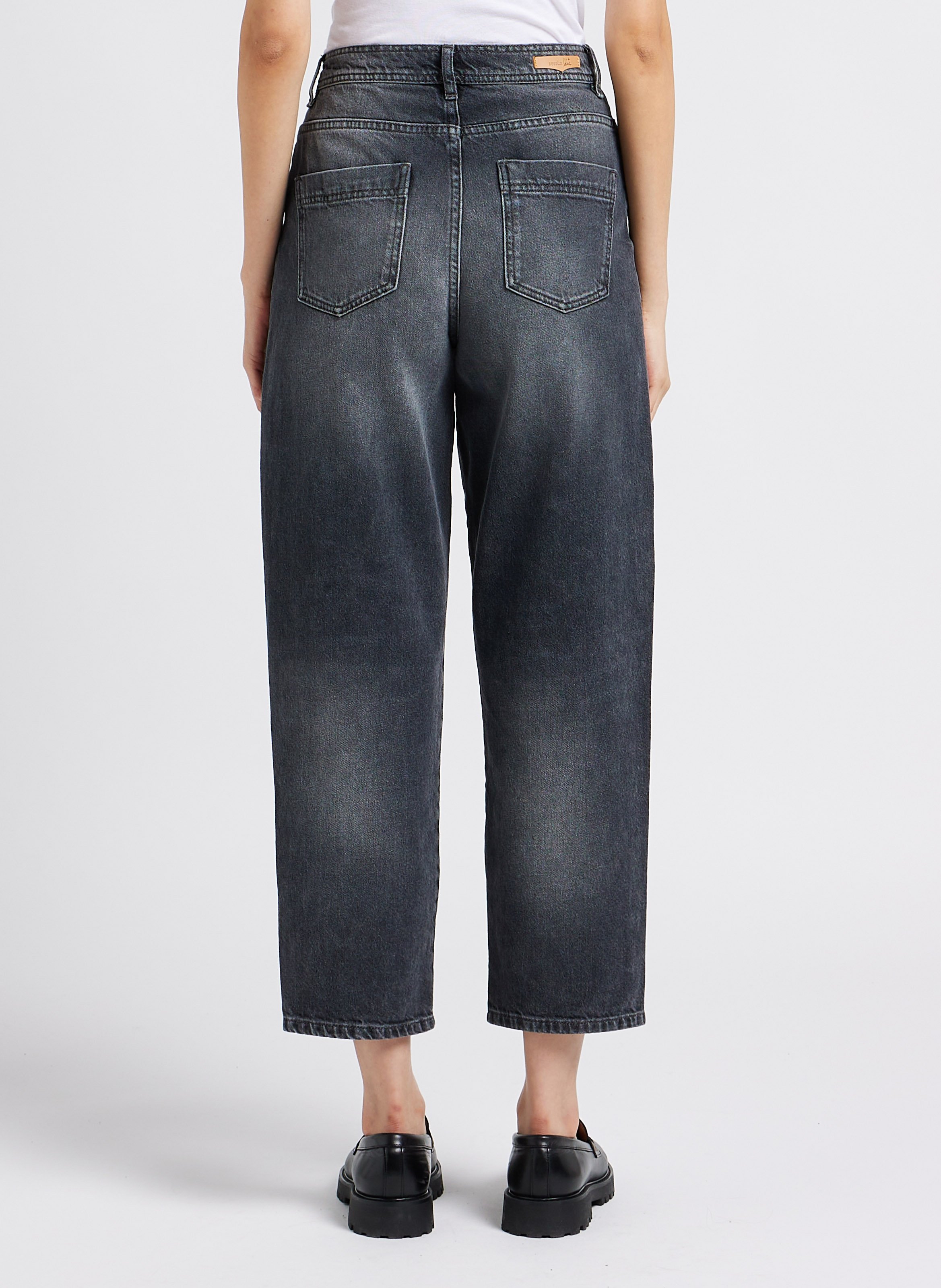 High-rise faded straight-leg jeans SESSUN Grey