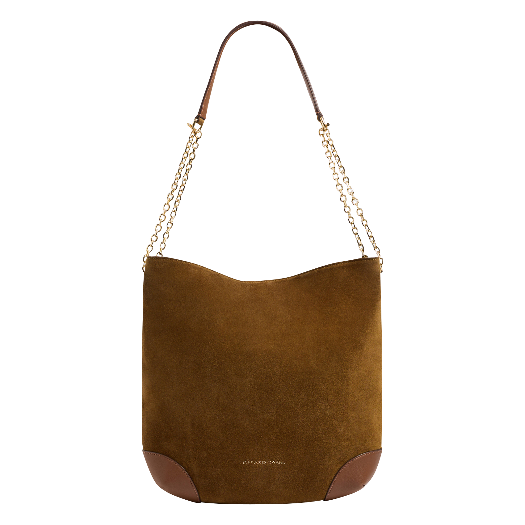 Suede hobo bag GERARD DAREL Beige