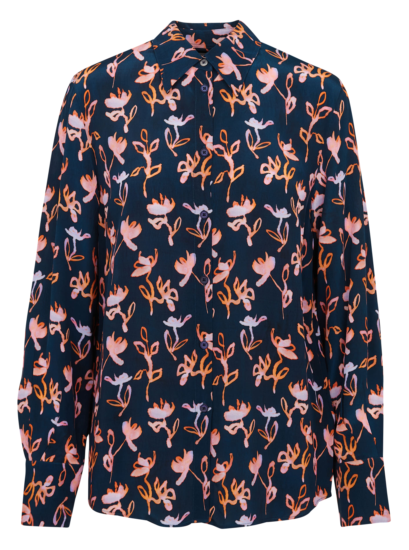 Chemise droite col classique fluide PAUL SMITH Bleu