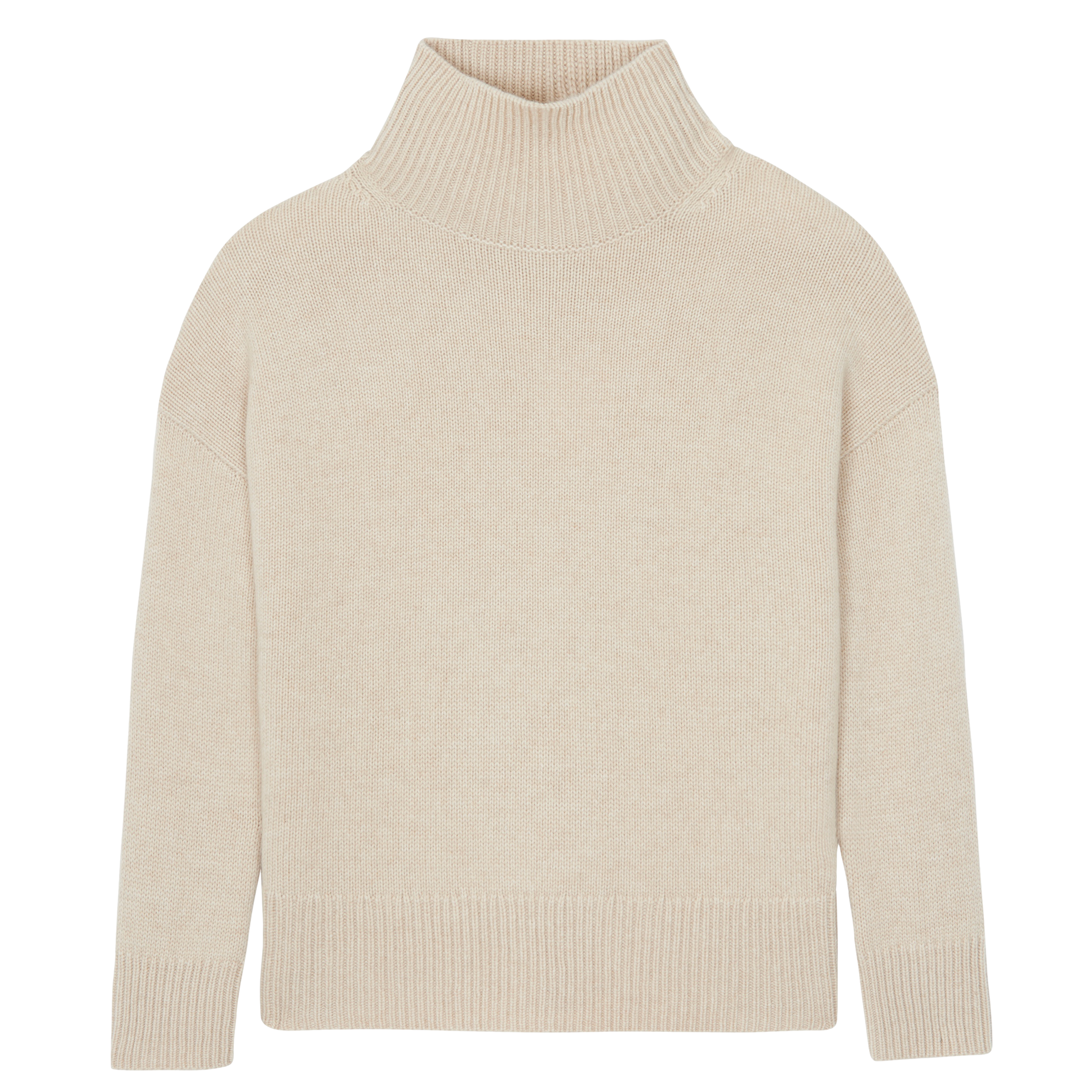 Pull ample col montant en cachemire KUJTEN Beige