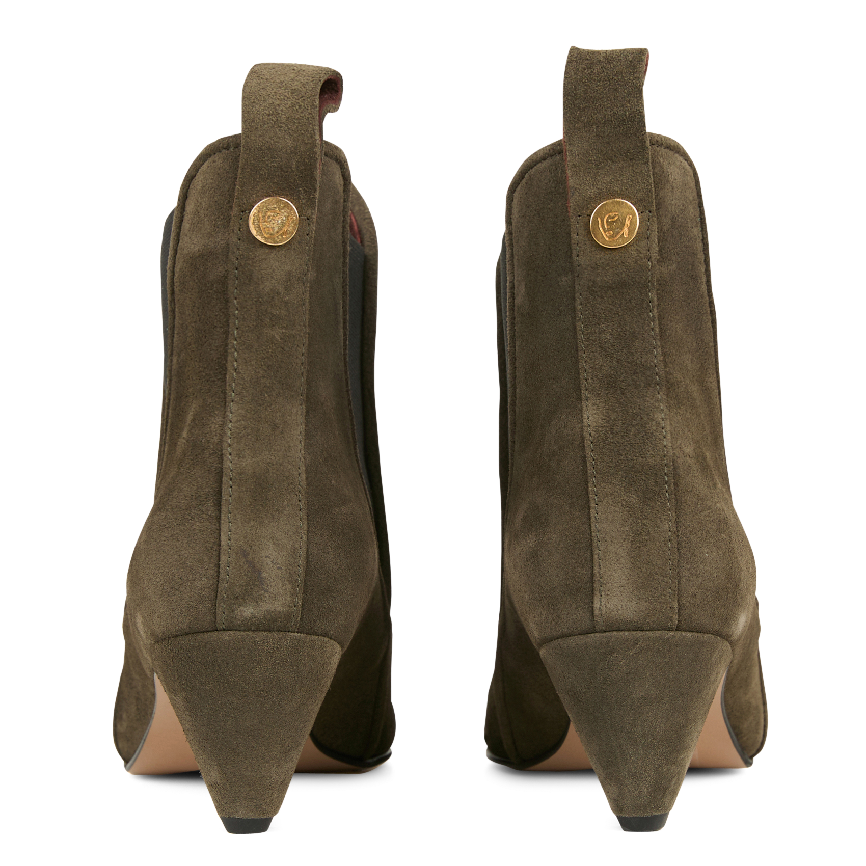 Bottines à talon imprimé en cuir velours ANONYMOUS COPENHAGEN Vert