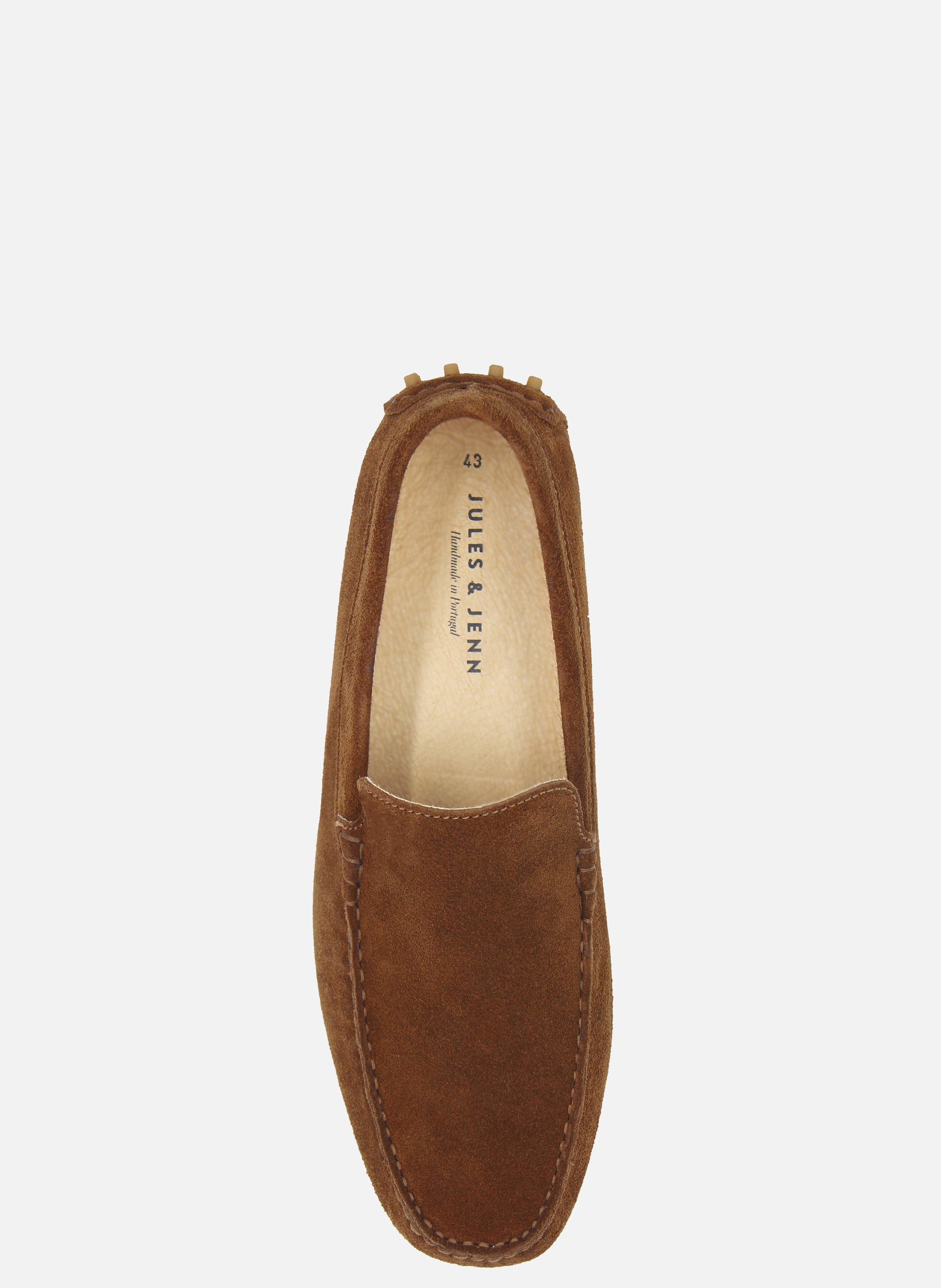 Mocassins picots doublés cuir daim JULES & JENN Marron