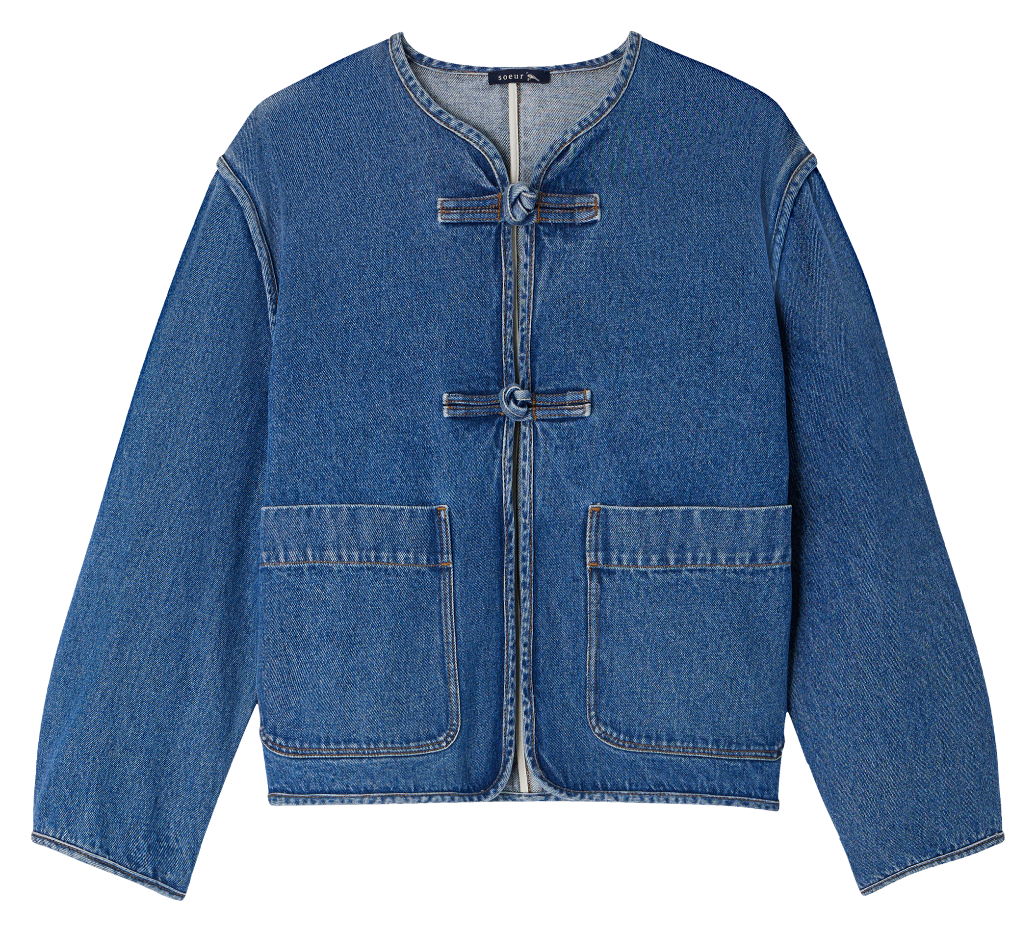 Veste droite en coton SOEUR Bleu