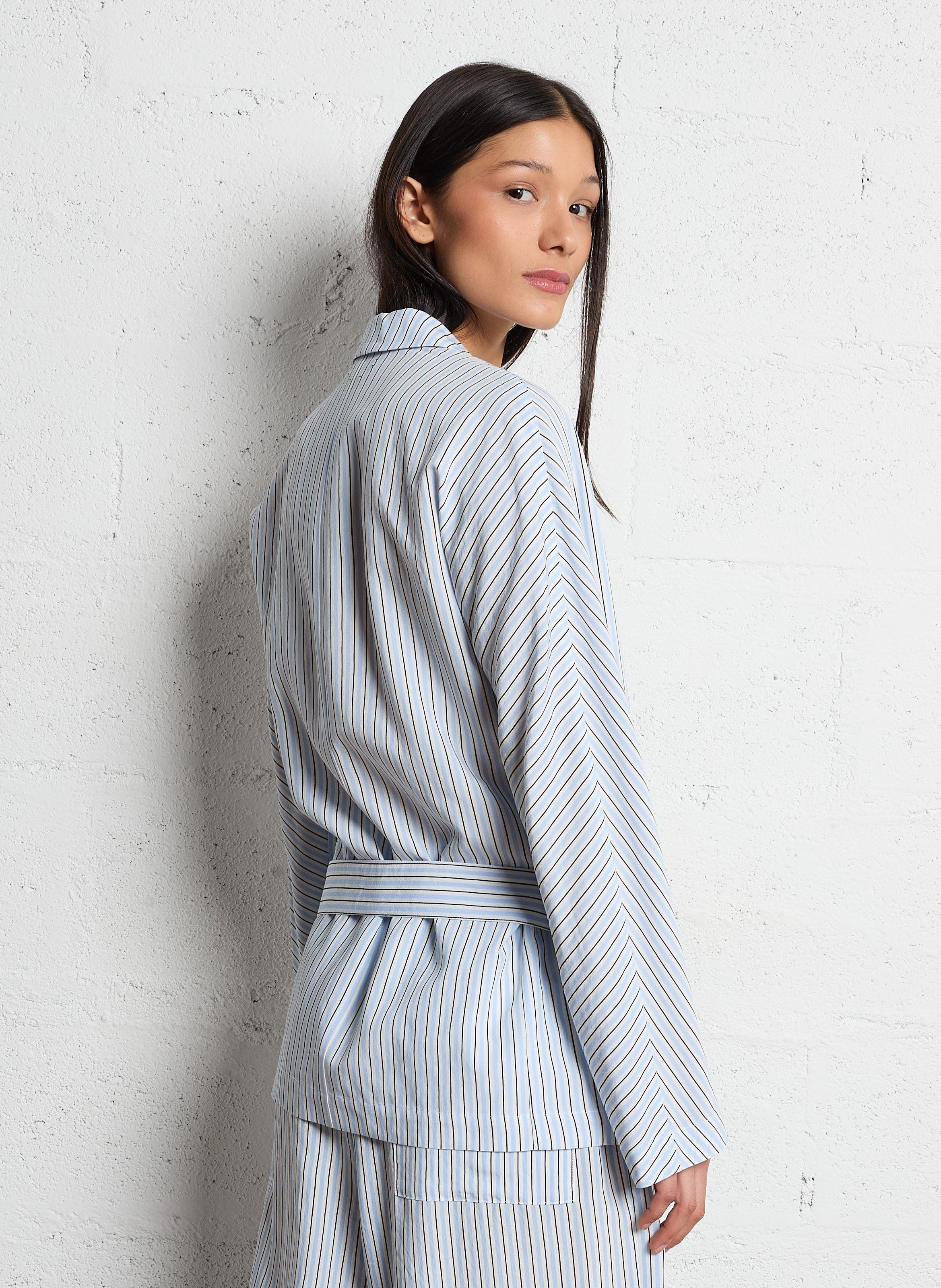 Striped jacket with tailored collar LAURENCE BRAS Blue