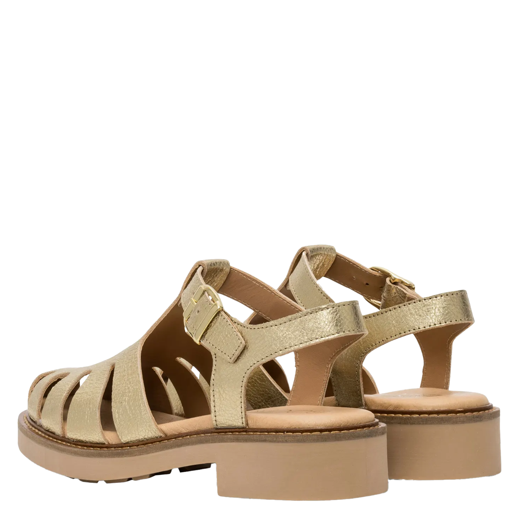 Metallische Ledersandalen BOCAGE Golden