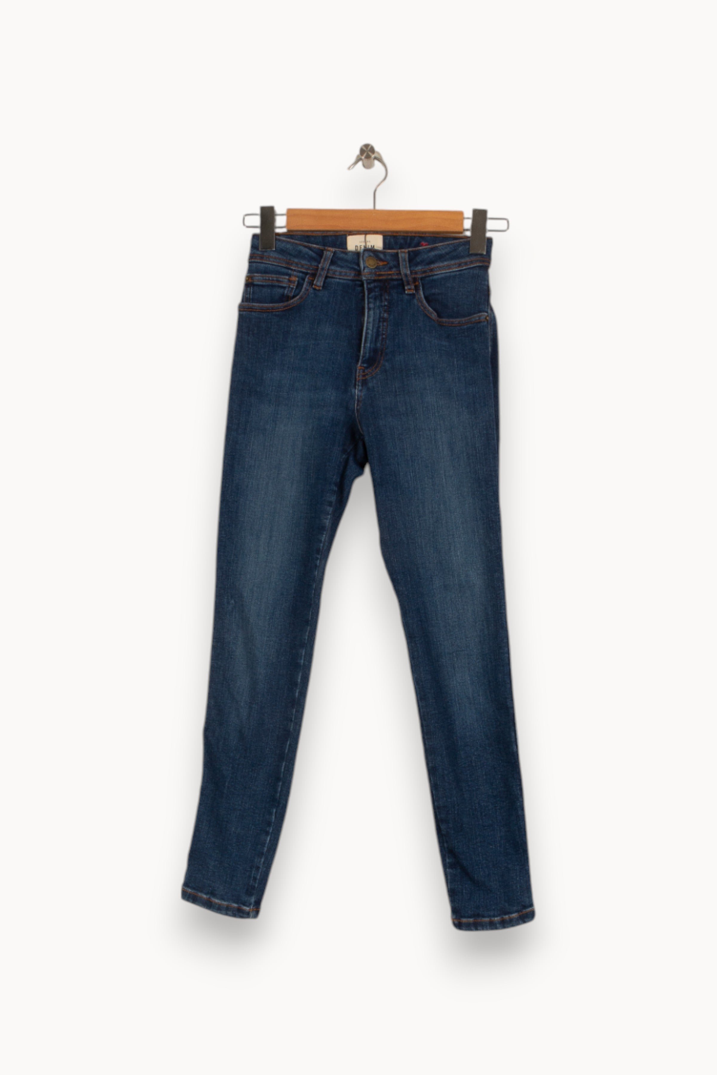 Cropped slim jeans with studs SEZANE - Seconde main Blue