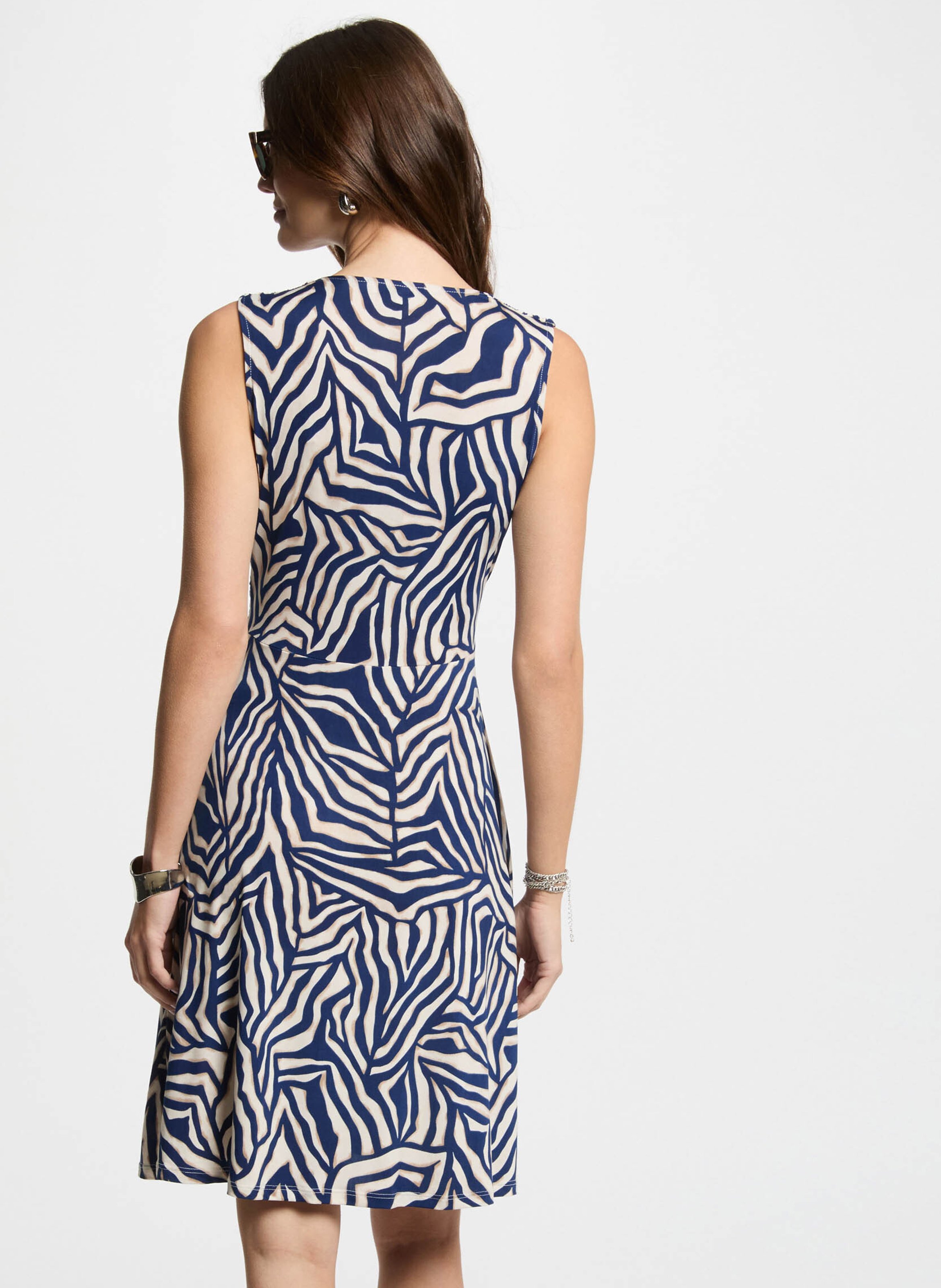 Halflange jurk met V-hals en print MORGAN Veelkleurig