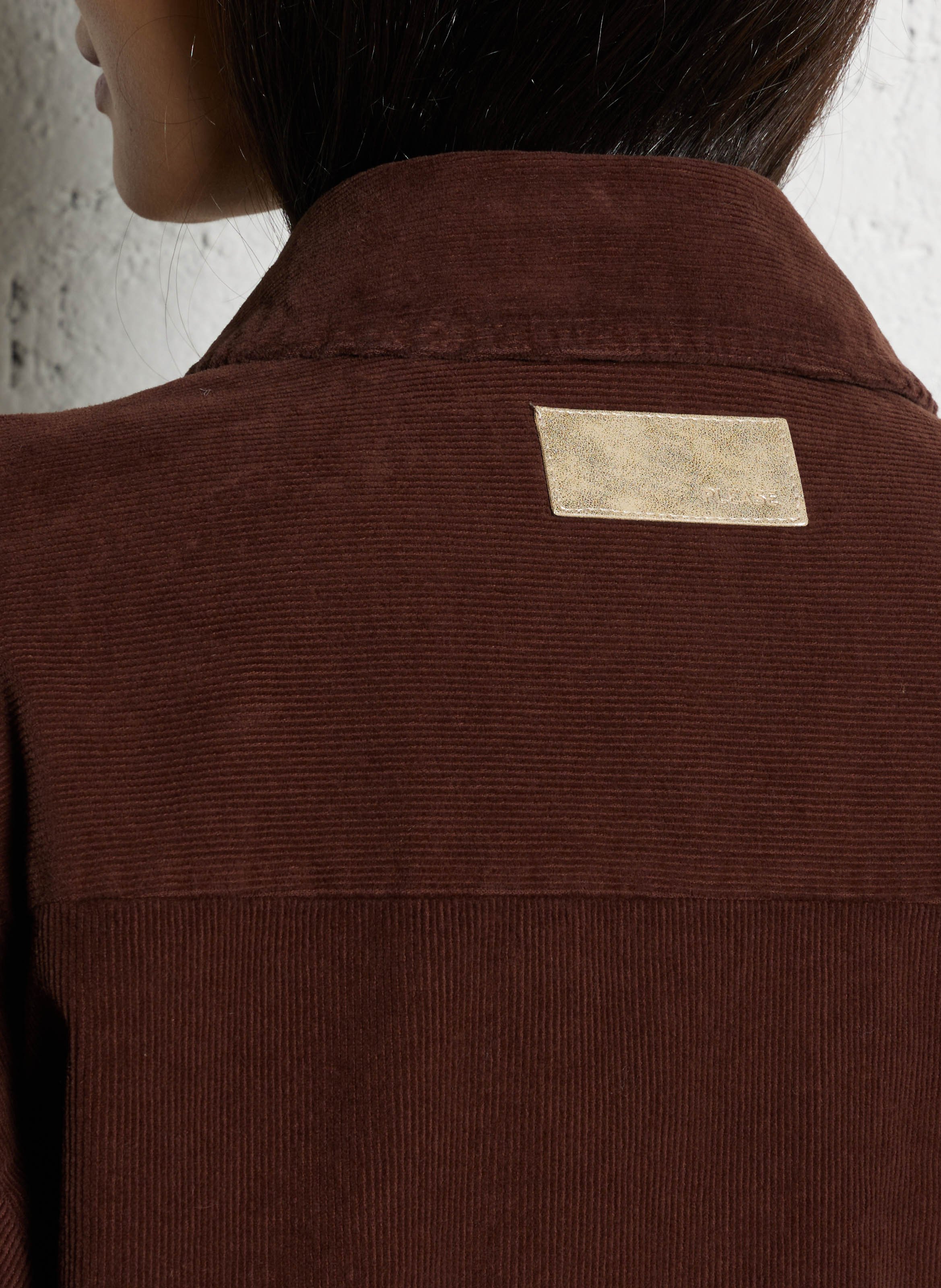 Veste oversize en coton mélangé PLEASE Marron