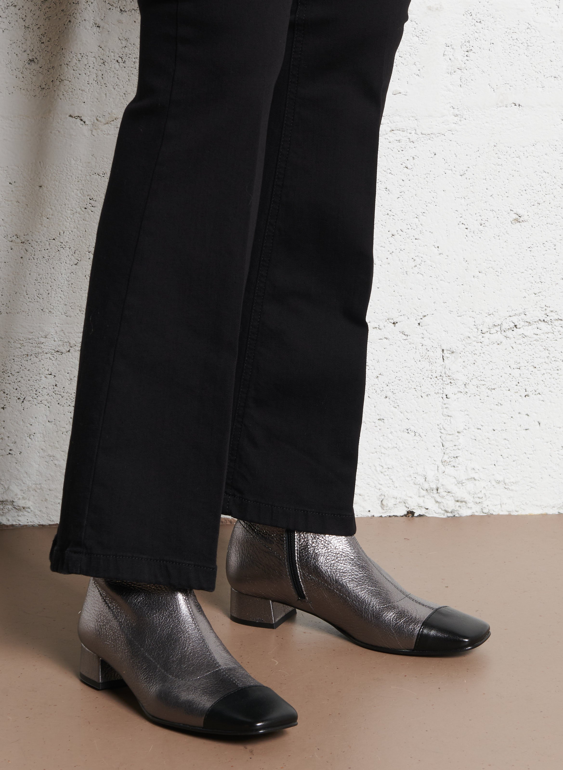 Bottines en cuir AUGUSTA Argent