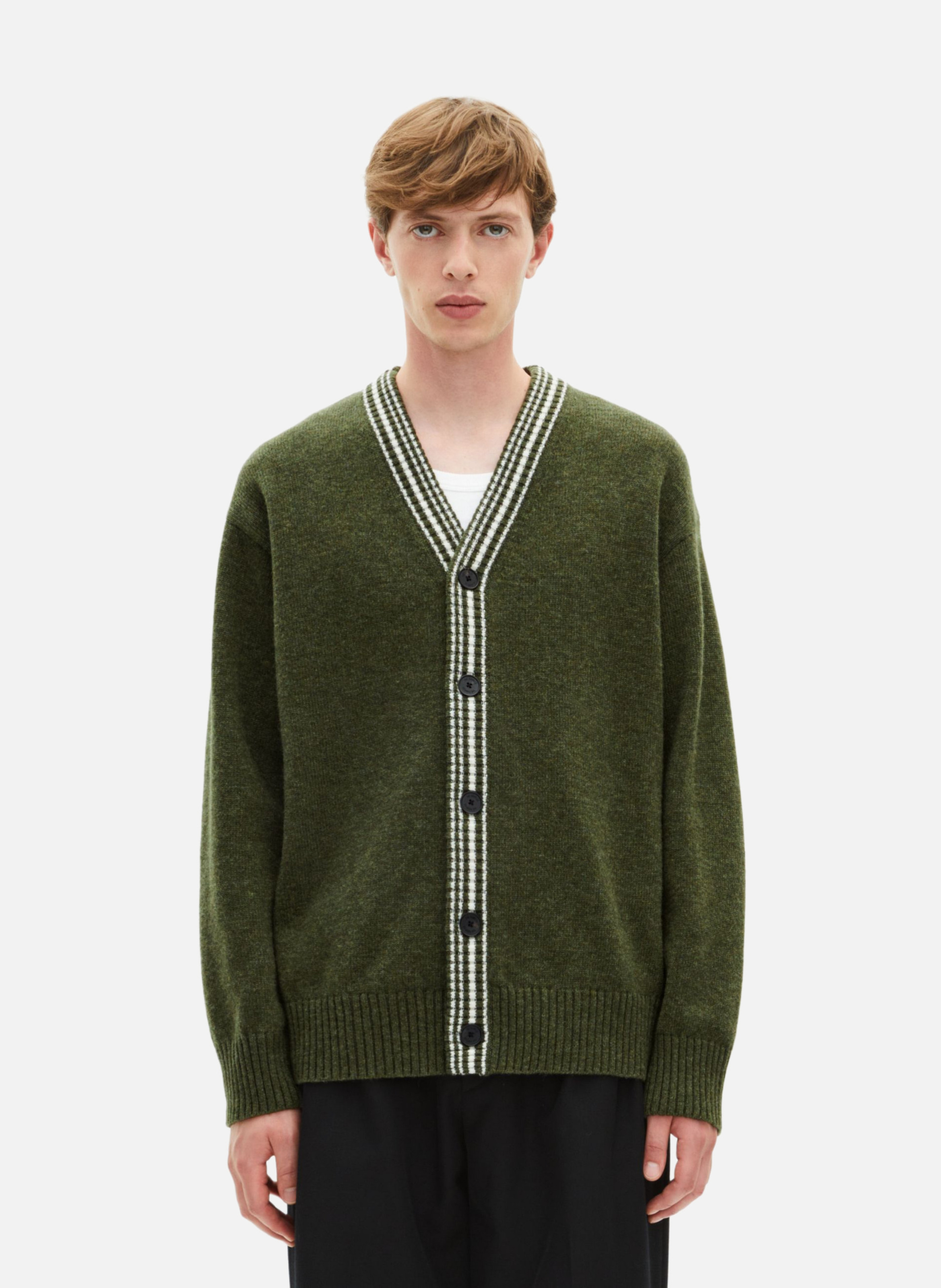 Wool cardigan with contrasted stripes THE KOOPLES