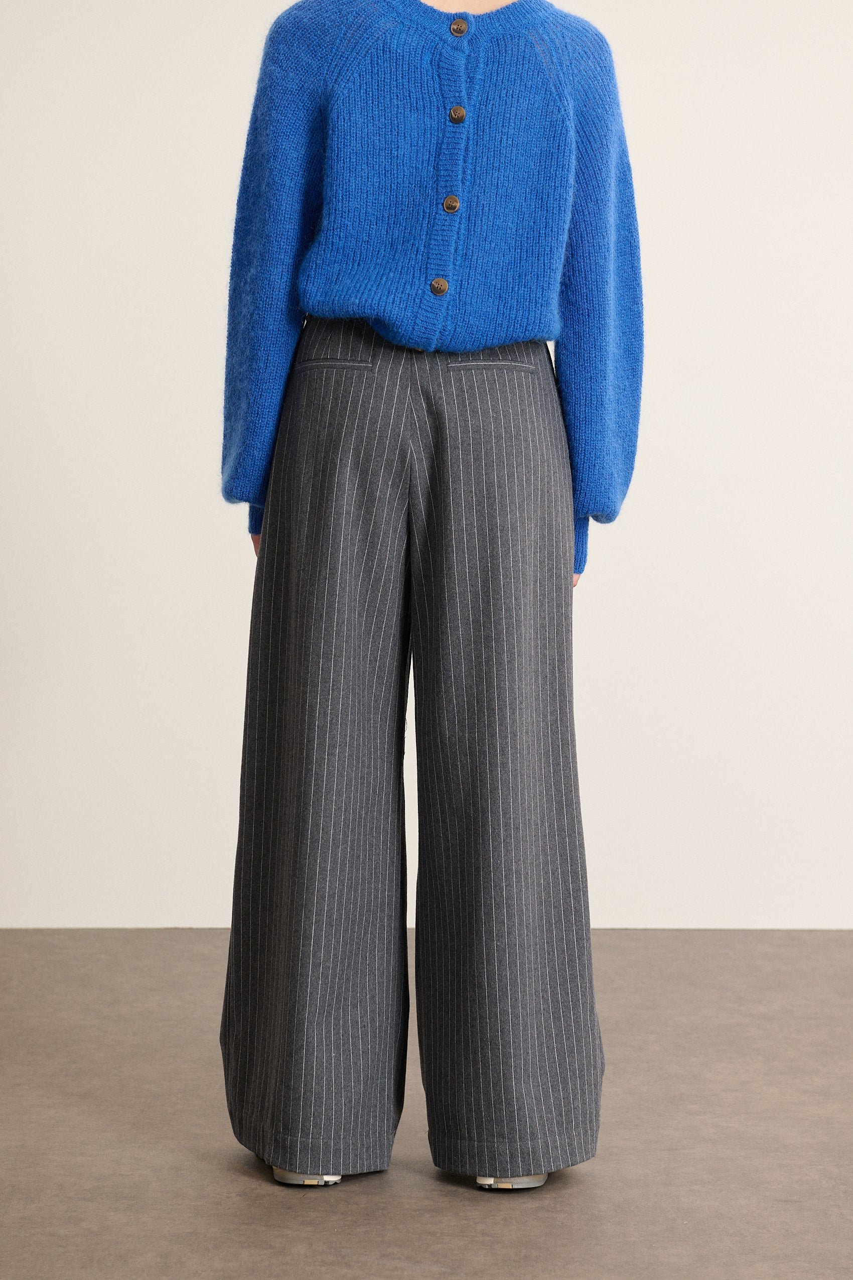 High-waisted striped wide-leg pants GARANCE PARIS Grey