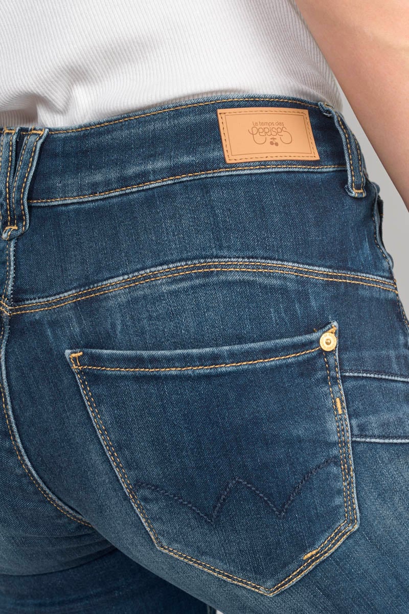 High-waisted push-up slim jeans, 34 length LE TEMPS DES CERISES Blue