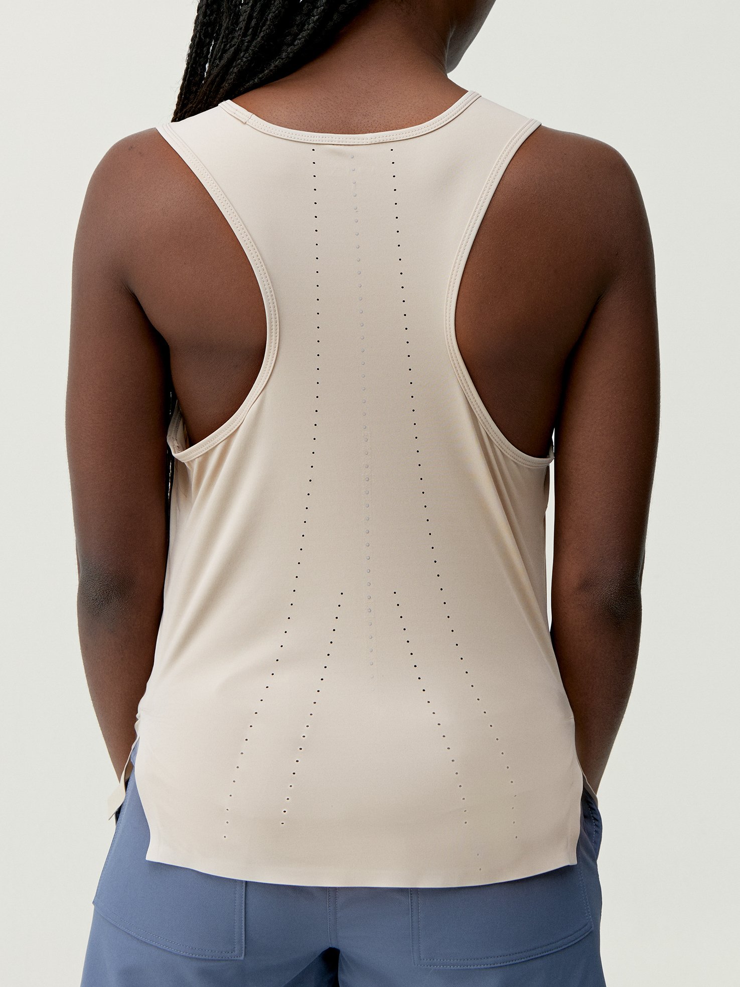 Tank top with logo on the front BORN LIVING YOGA Beige